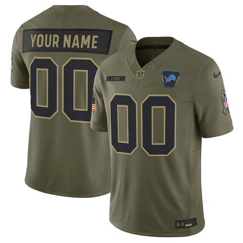 Detroit Lions 2025 Salute to Service Vapor Limited Custom Jersey - All Stitched