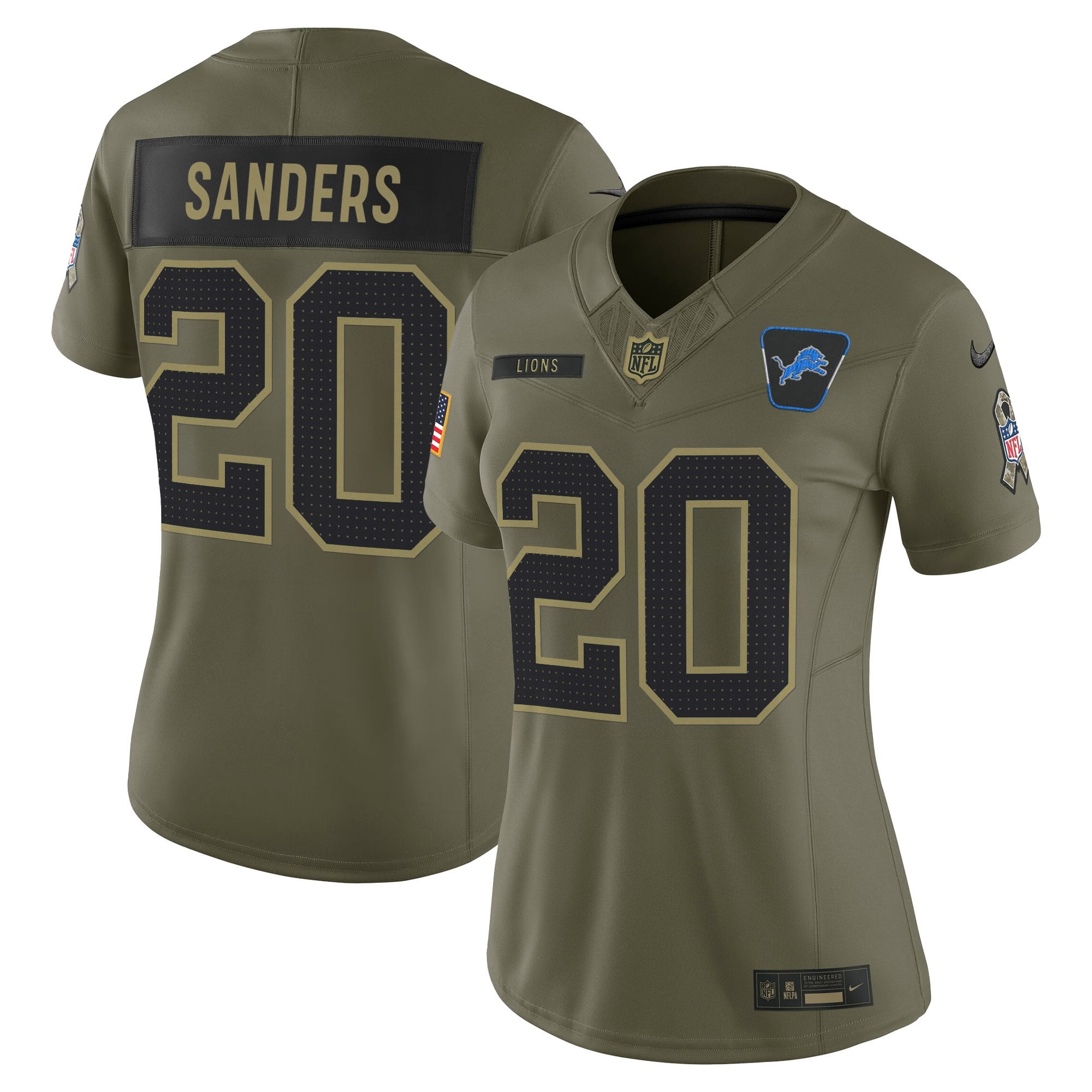 Women's Detroit Lions 2025 Salute to Service Vapor Limited Jersey - All Stitched