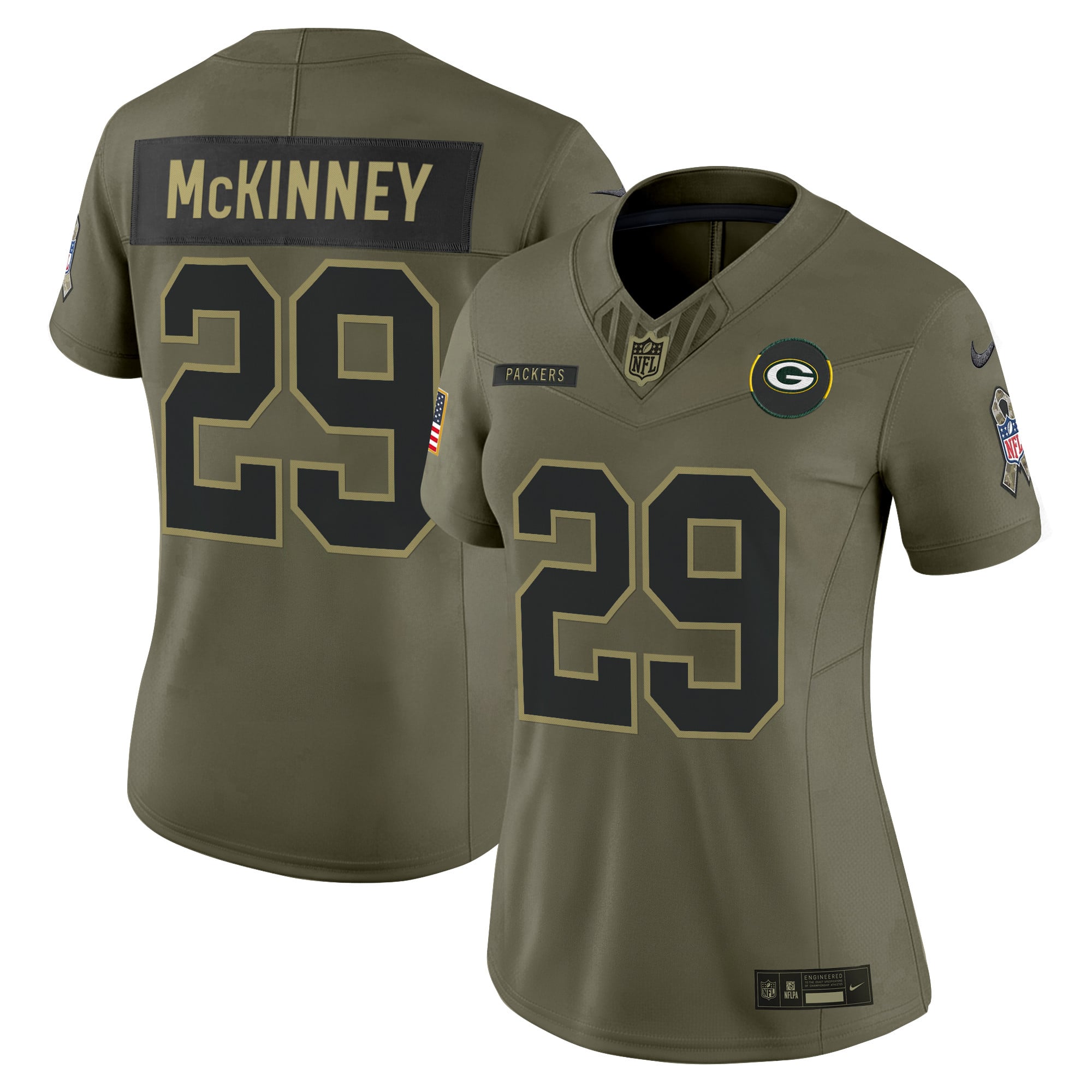 Women's Green Bay Packers 2025 Salute to Service Vapor Limited Jersey - All Stitched