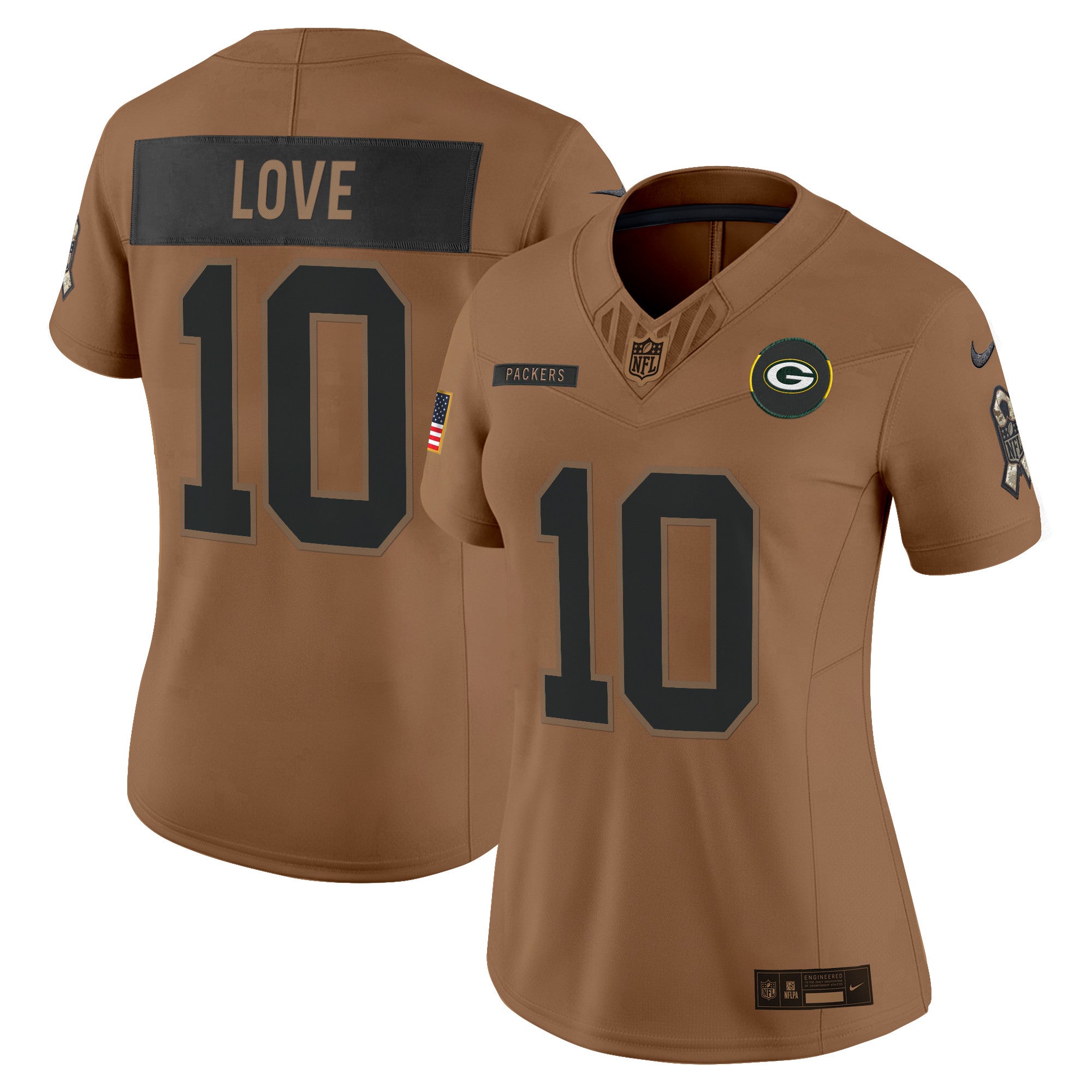 Women's Green Bay Packers 2025 Salute to Service Vapor Limited Jersey - All Stitched