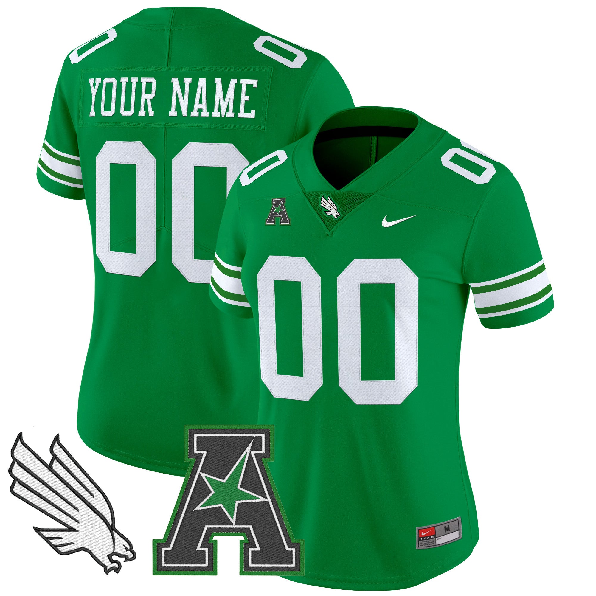 North Texas Mean Green 2025 Vapor Limited Custom Jersey - All Stitched