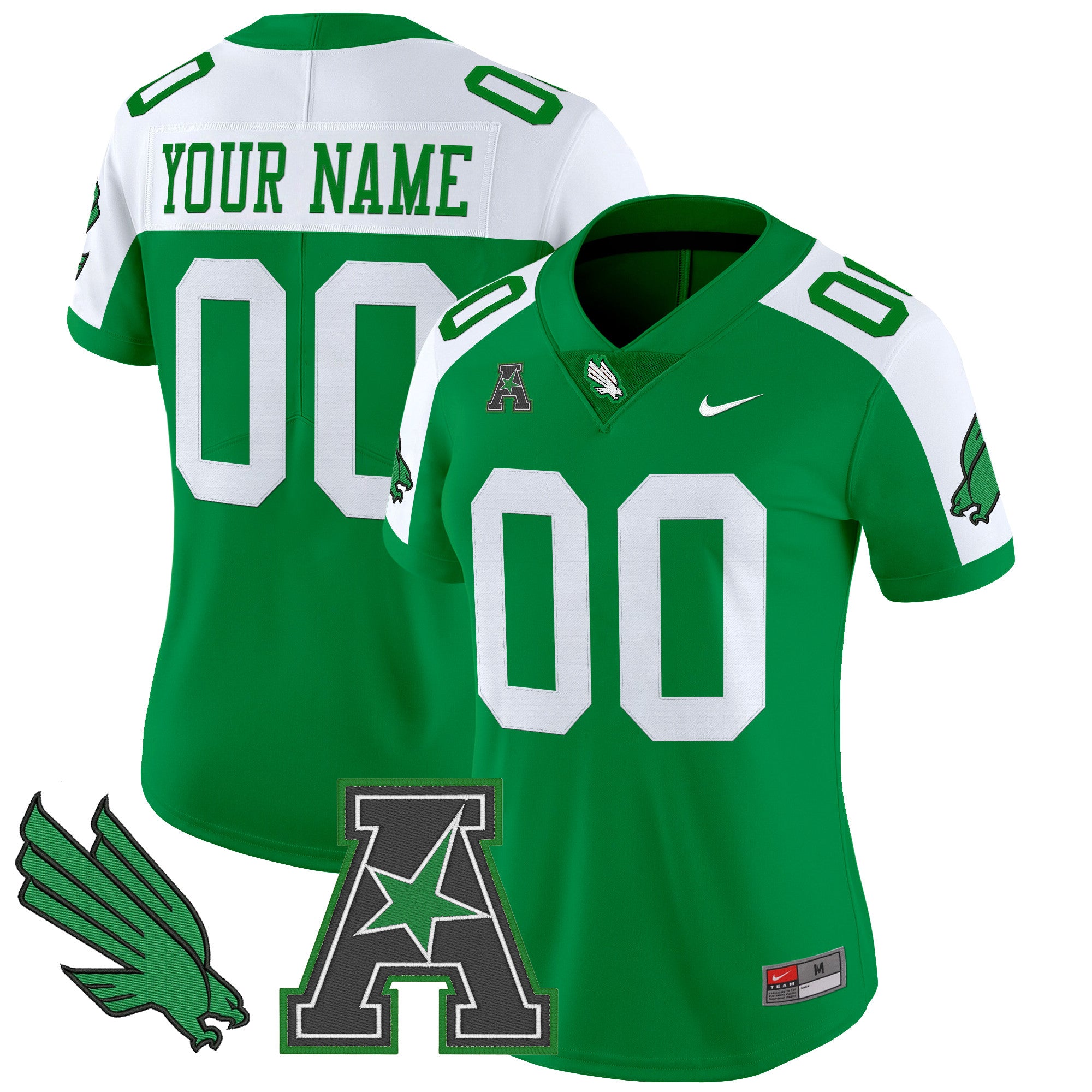 North Texas Mean Green 2025 Vapor Limited Custom Jersey - All Stitched