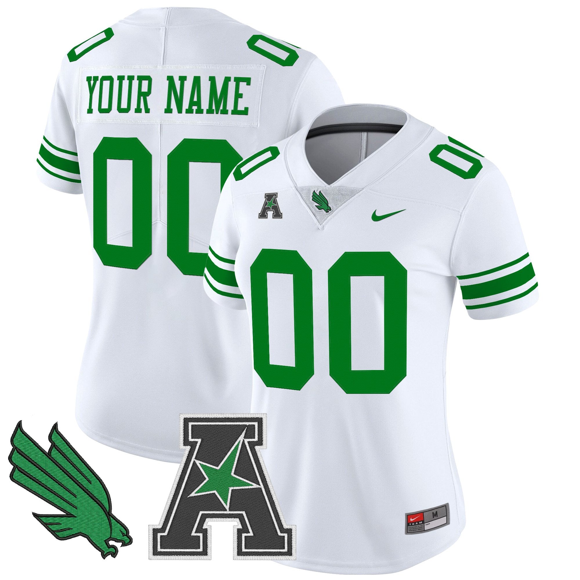 North Texas Mean Green 2025 Vapor Limited Custom Jersey - All Stitched