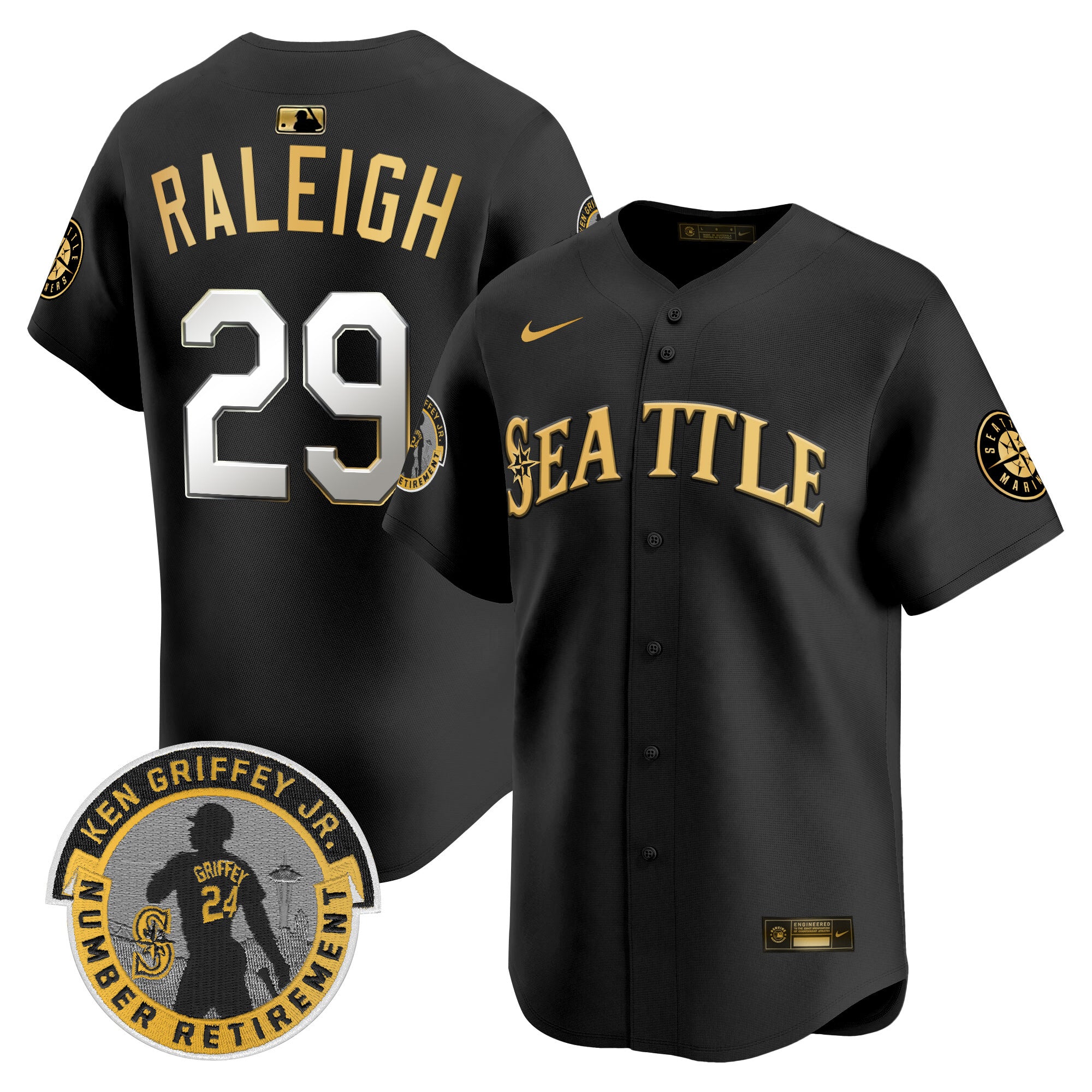 Men's Seattle Mariners 2025 Ken Griffey Jr. Patch Vapor Premier Limited Jersey - All Stitched