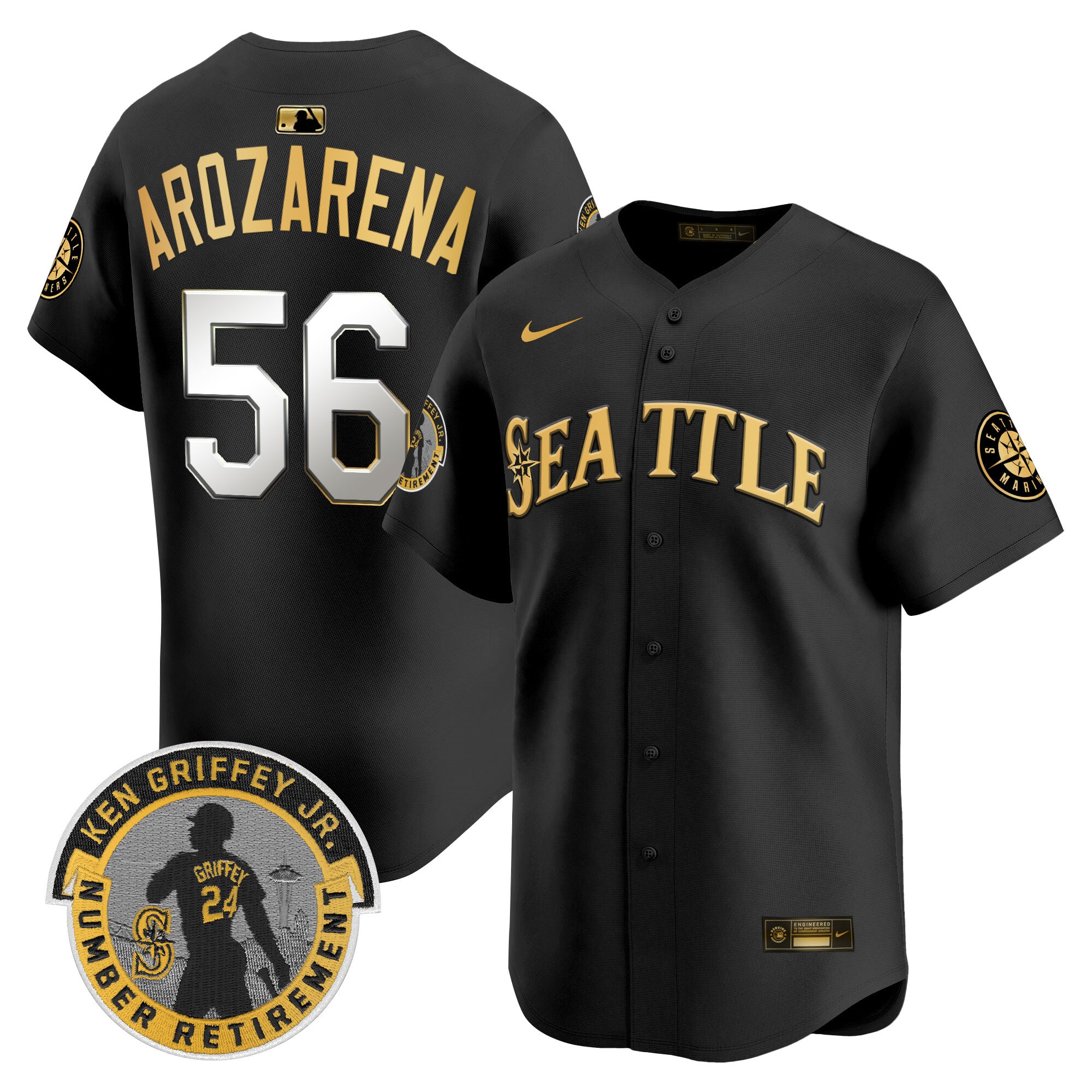 Men's Seattle Mariners 2025 Ken Griffey Jr. Patch Vapor Premier Limited Jersey - All Stitched