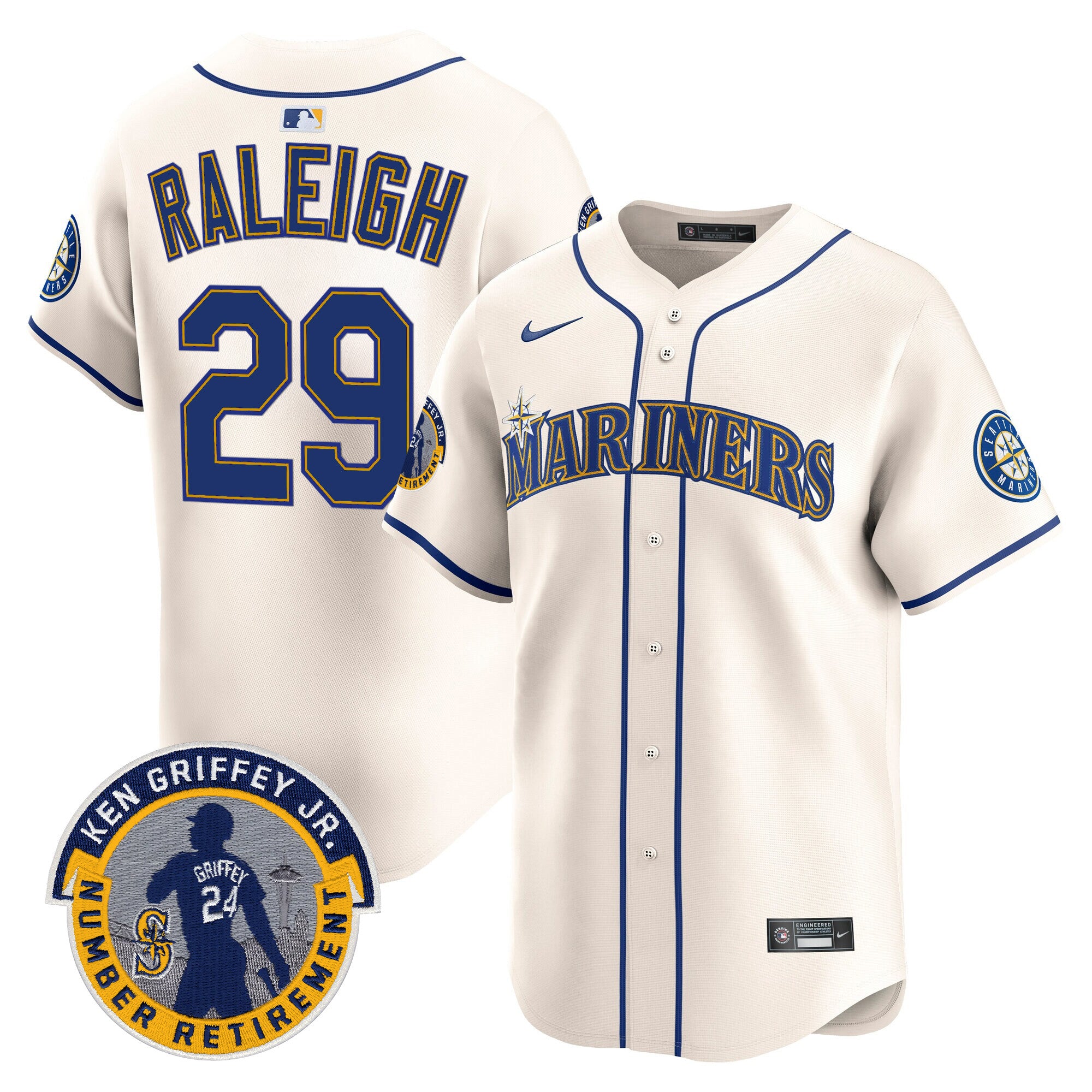 Men's Seattle Mariners 2025 Ken Griffey Jr. Patch Vapor Premier Limited Jersey - All Stitched