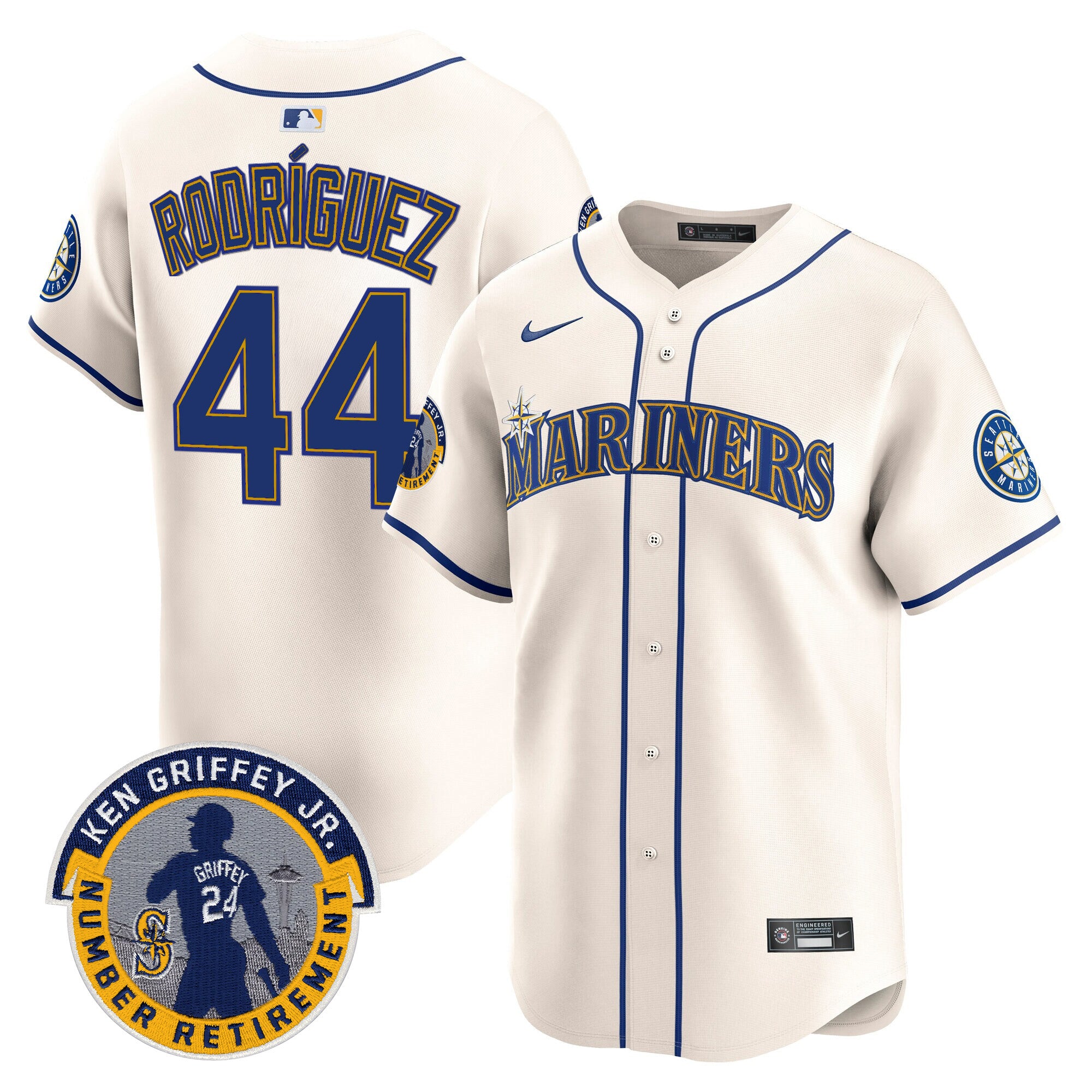 Men's Seattle Mariners 2025 Ken Griffey Jr. Patch Vapor Premier Limited Jersey - All Stitched
