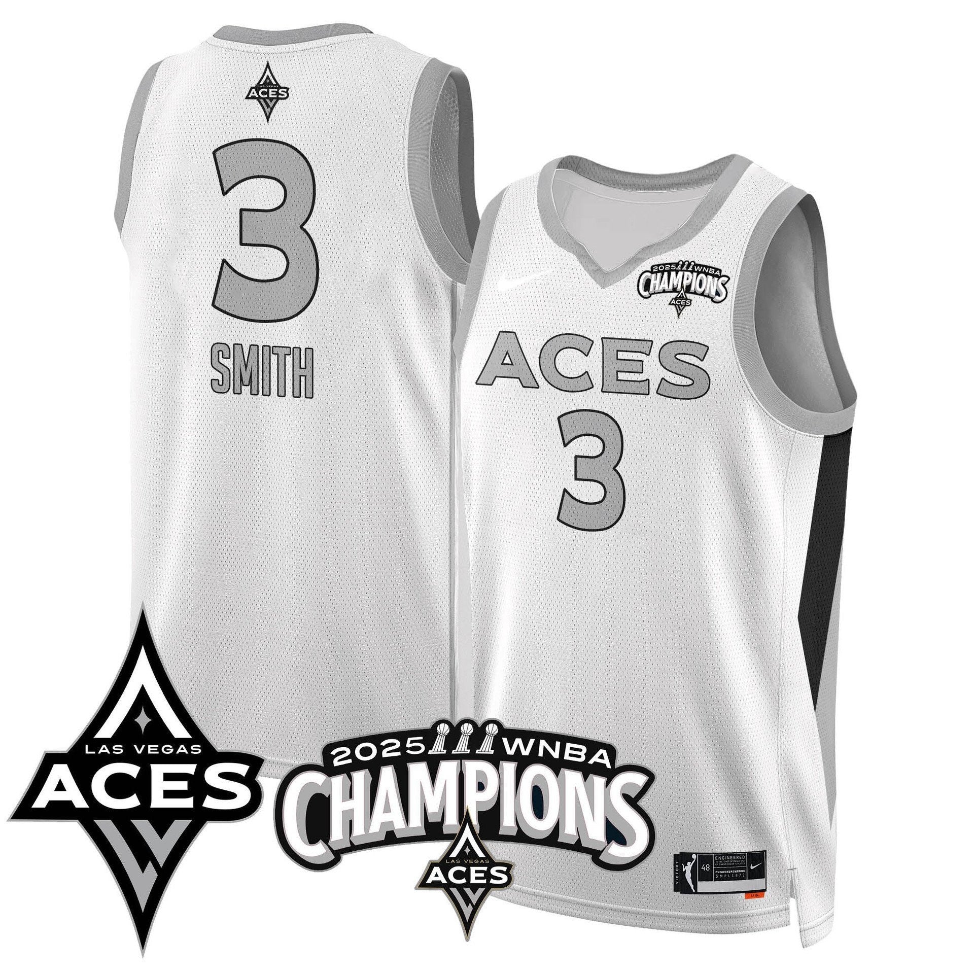 Men's Las Vegas Aces 2025 WNBA Championship Jersey - All Stitched