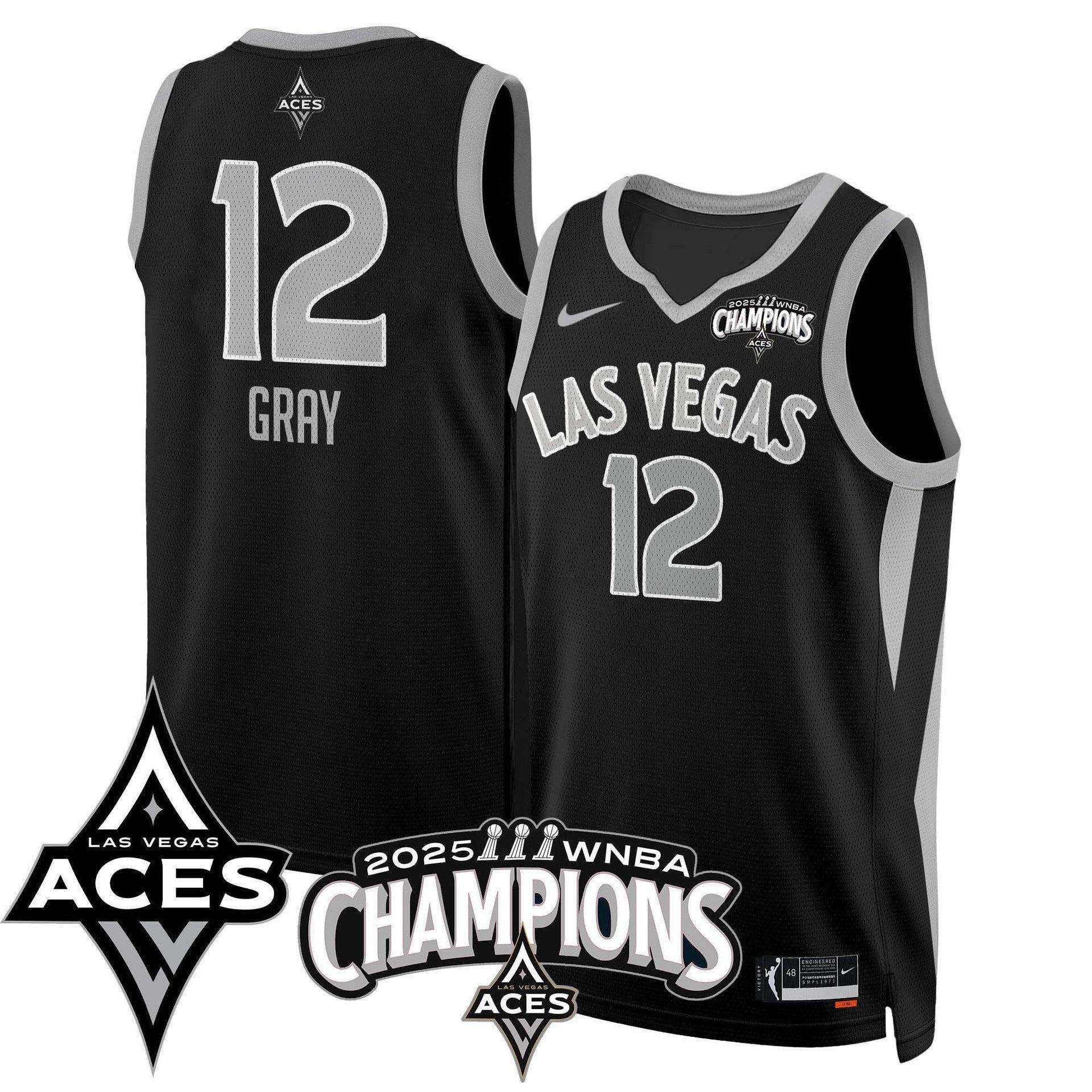 Men's Las Vegas Aces 2025 WNBA Championship Jersey - All Stitched