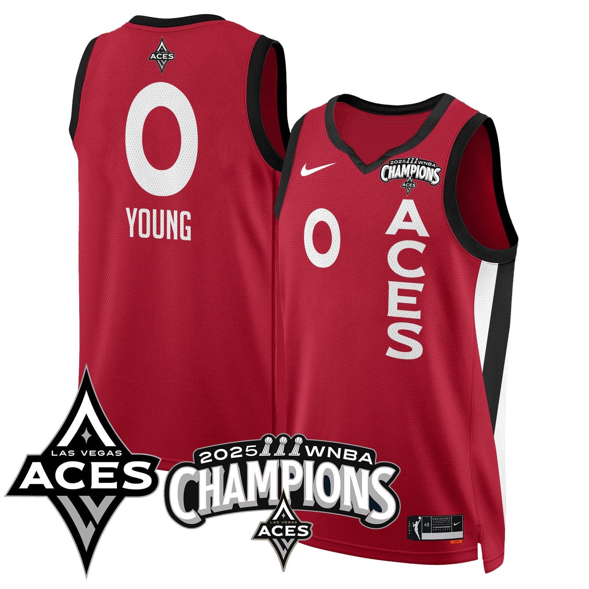 Men's Las Vegas Aces 2025 WNBA Championship Jersey - All Stitched