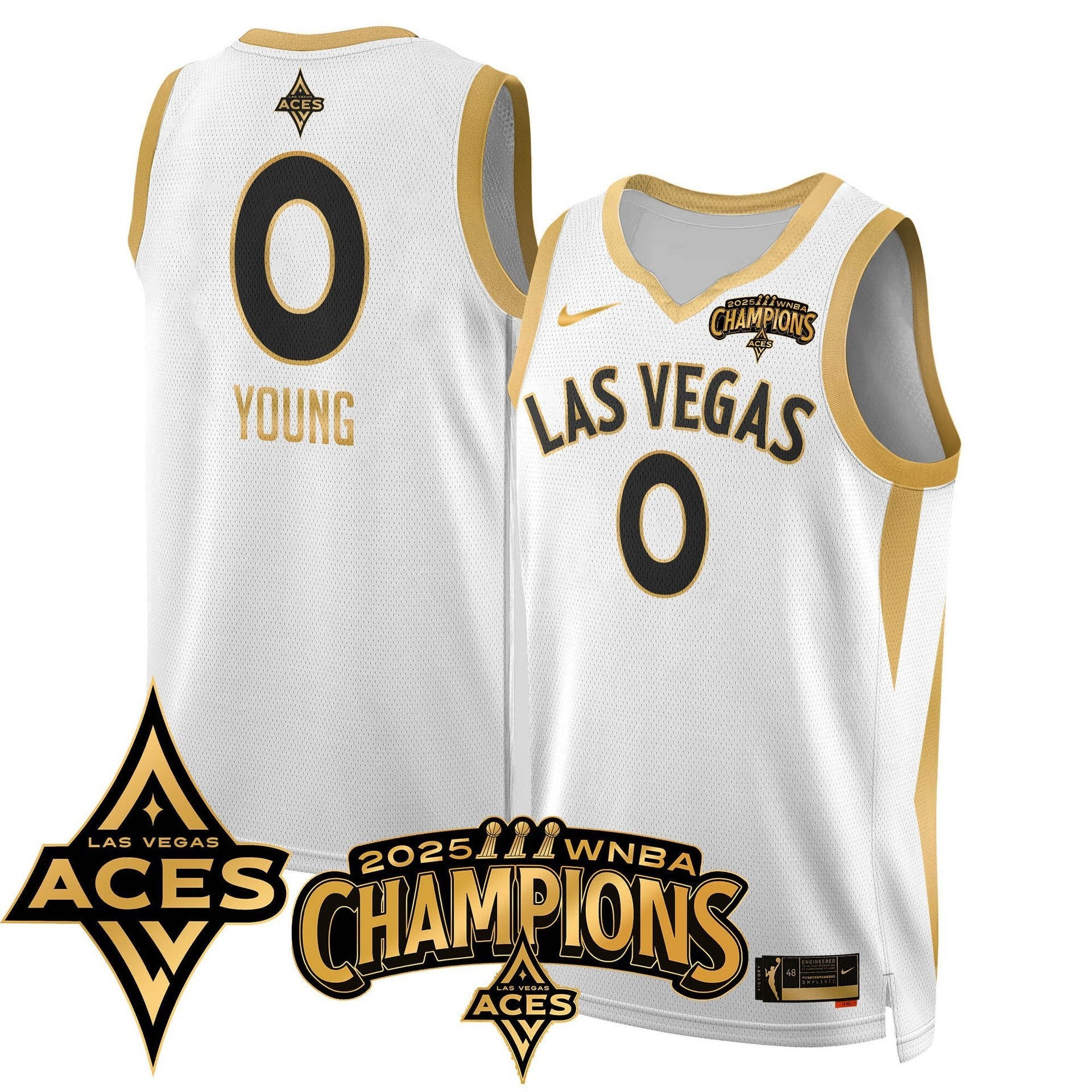 Men's Las Vegas Aces 2025 WNBA Championship Jersey - All Stitched