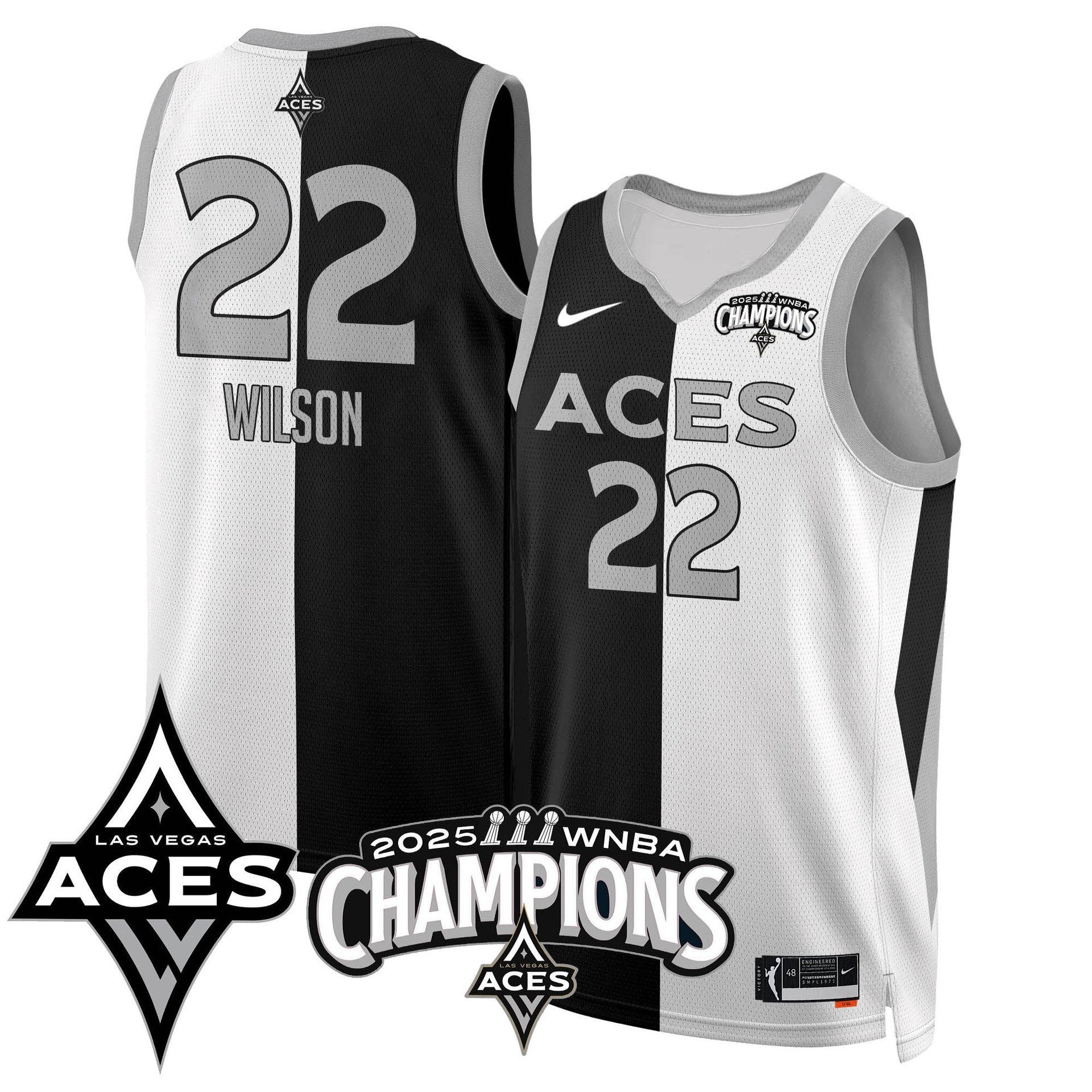 Men's Las Vegas Aces 2025 WNBA Championship Jersey - All Stitched