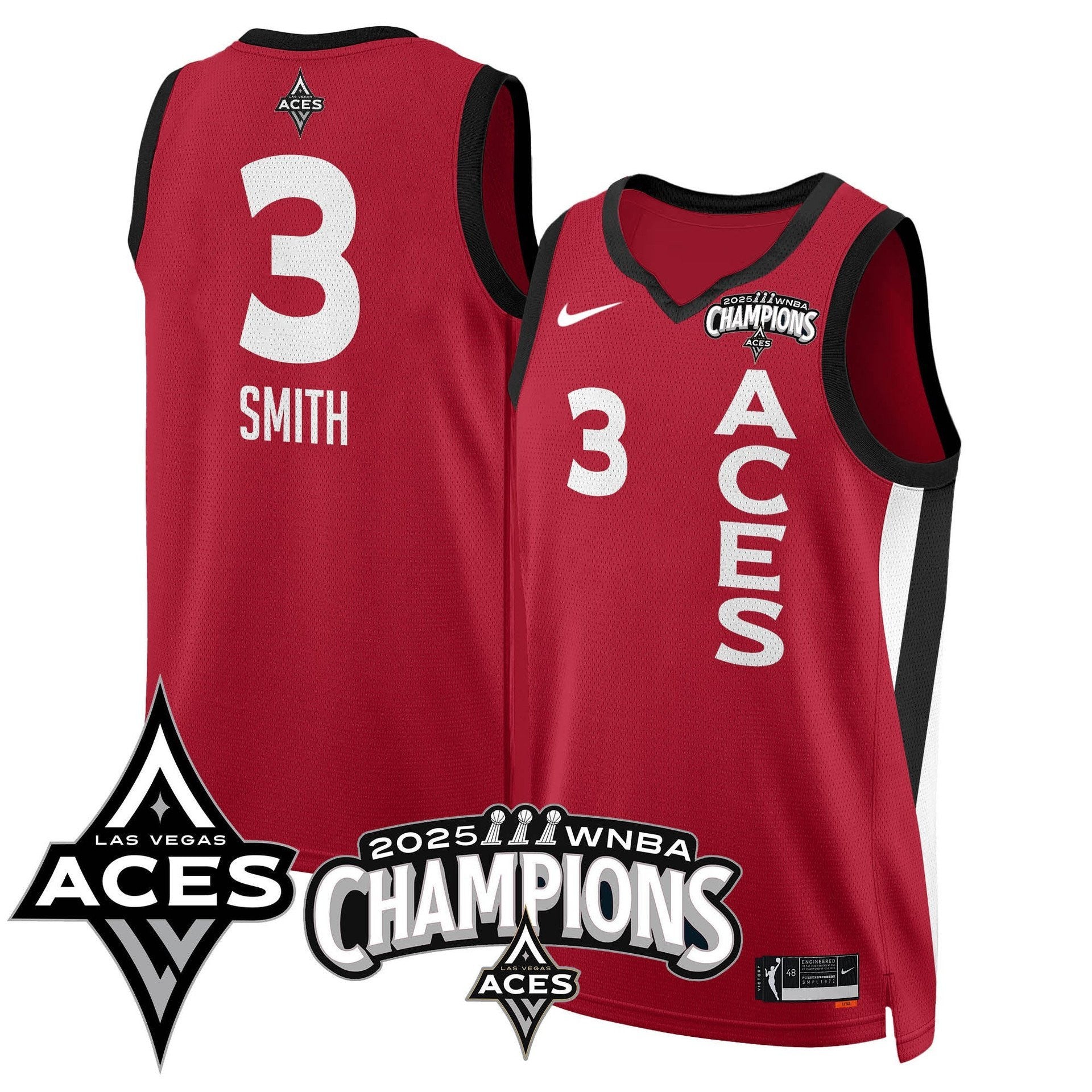 Men's Las Vegas Aces 2025 WNBA Championship Jersey - All Stitched