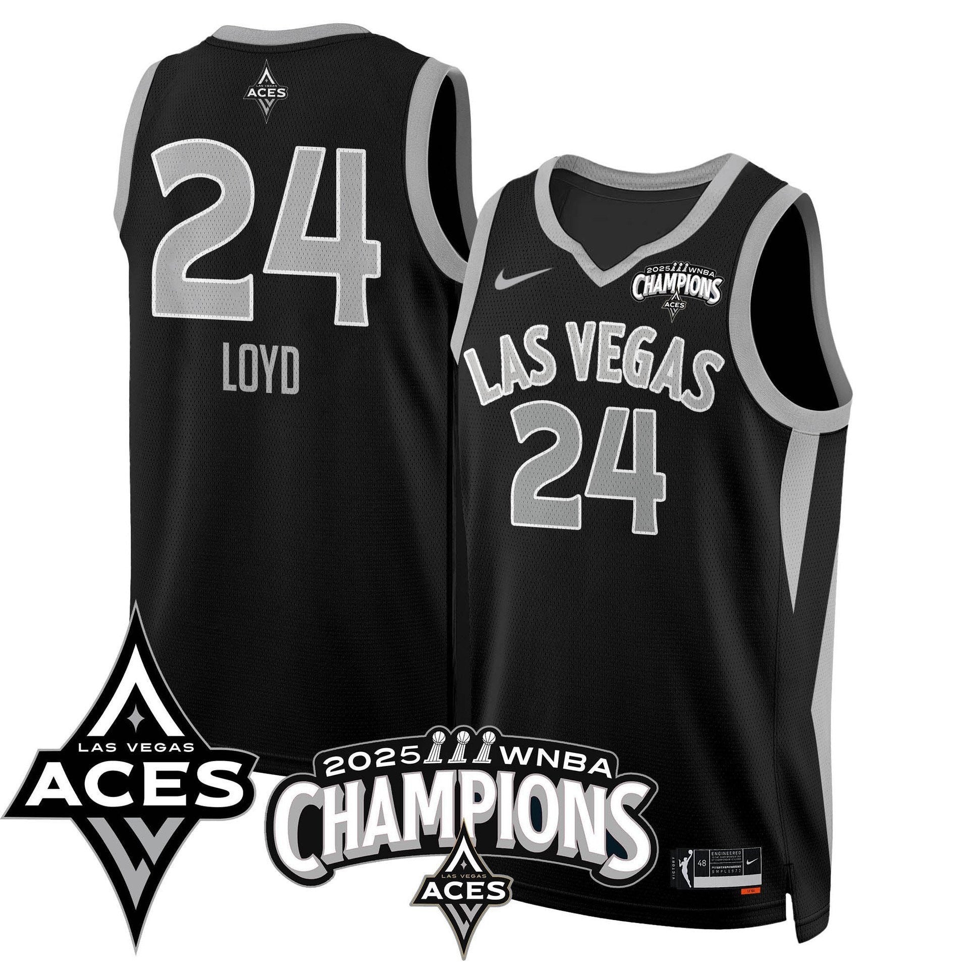 Men's Las Vegas Aces 2025 WNBA Championship Jersey - All Stitched