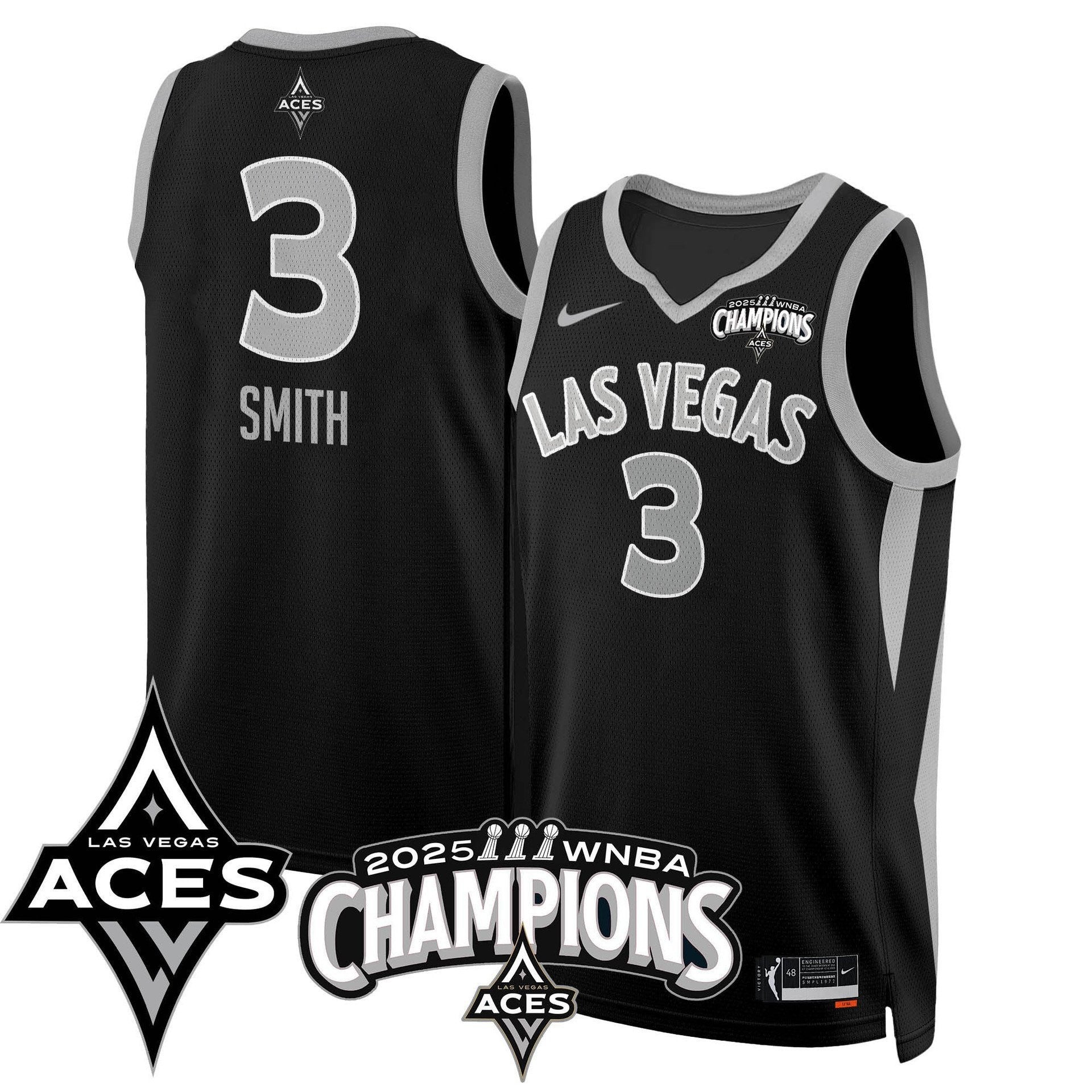 Men's Las Vegas Aces 2025 WNBA Championship Jersey - All Stitched