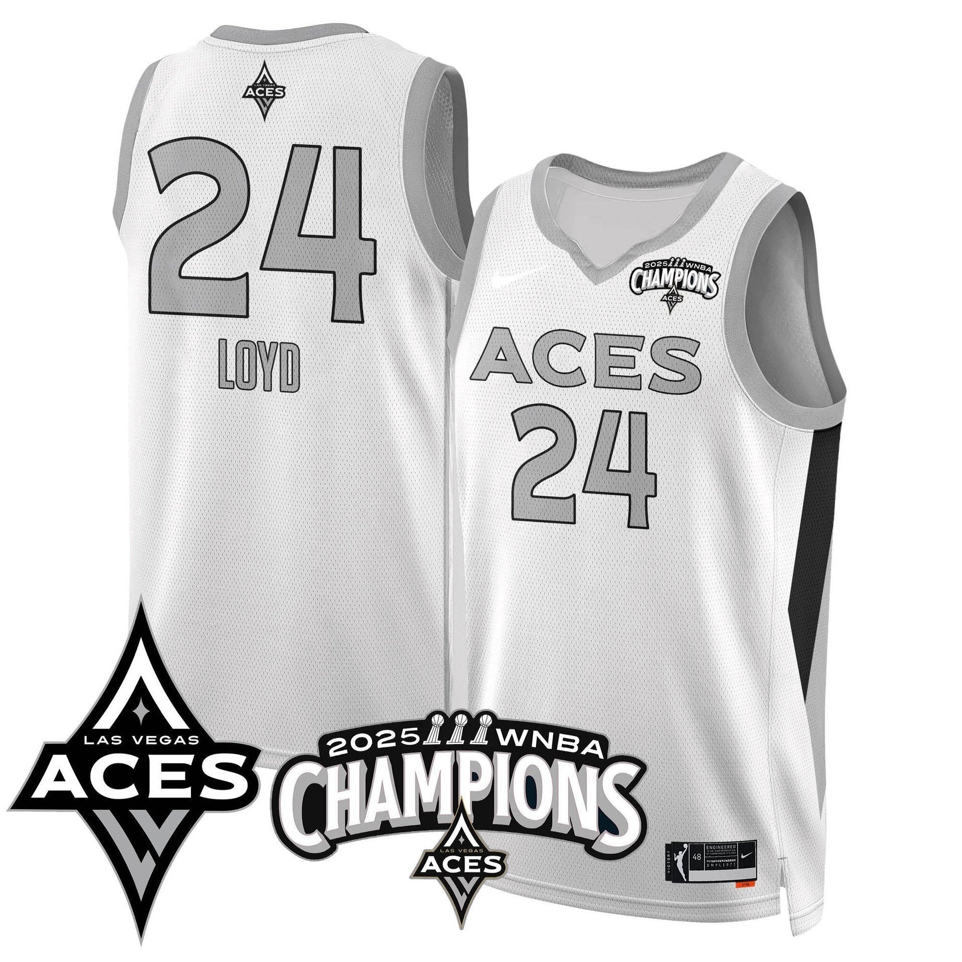 Men's Las Vegas Aces 2025 WNBA Championship Jersey - All Stitched