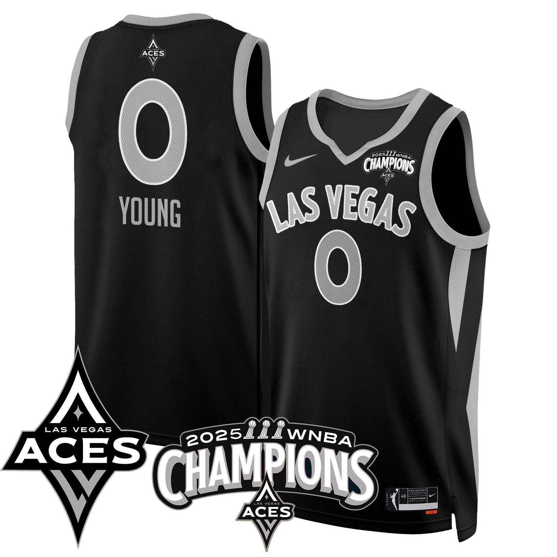 Men's Las Vegas Aces 2025 WNBA Championship Jersey - All Stitched
