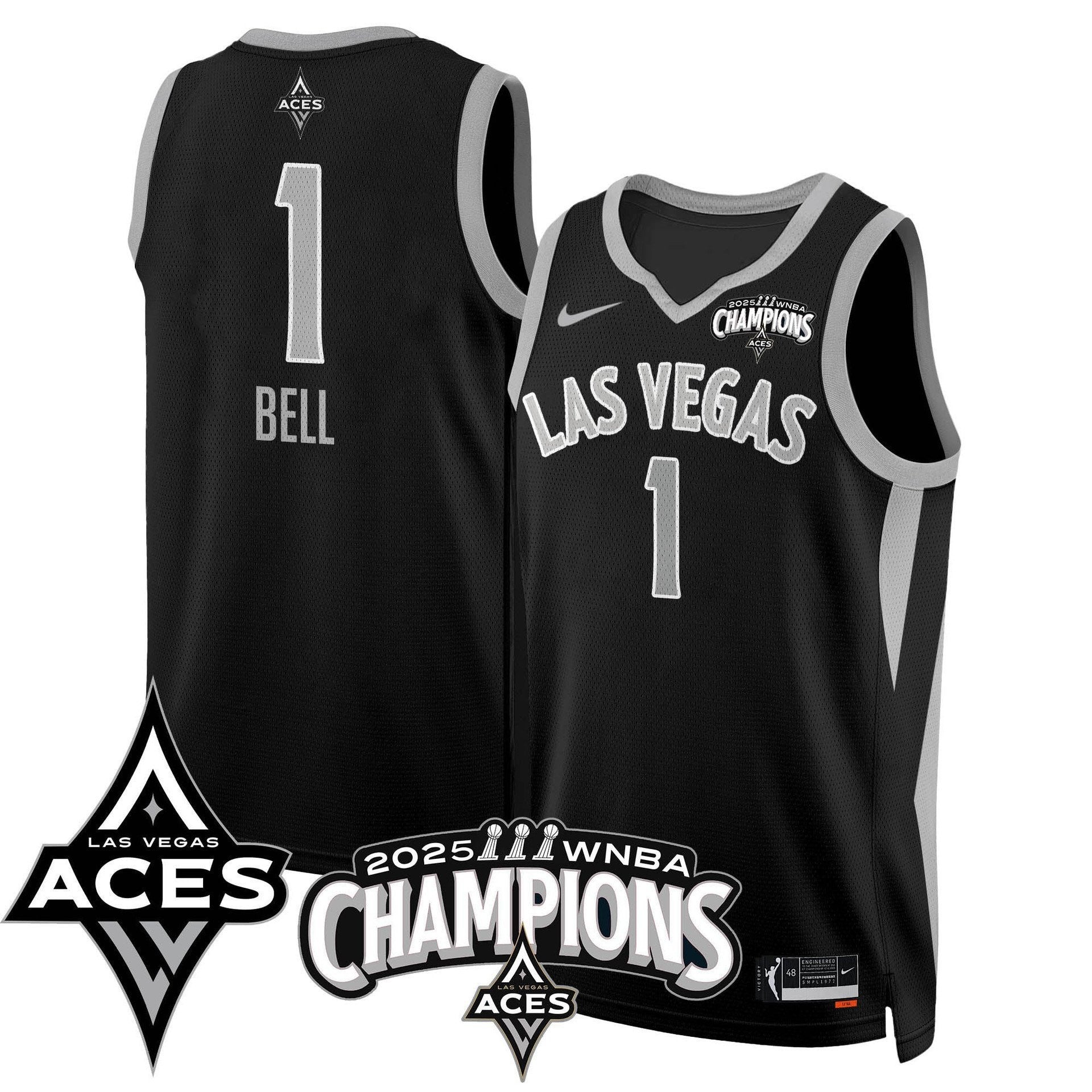 Men's Las Vegas Aces 2025 WNBA Championship Jersey - All Stitched
