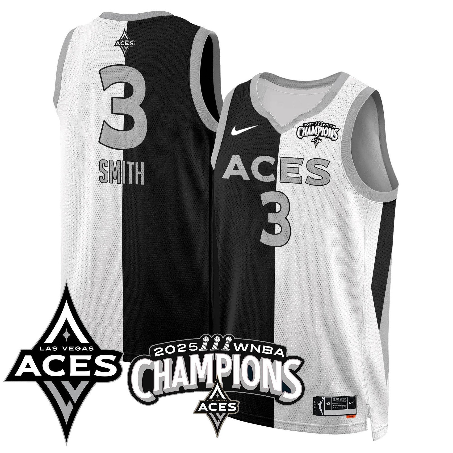 Men's Las Vegas Aces 2025 WNBA Championship Jersey - All Stitched