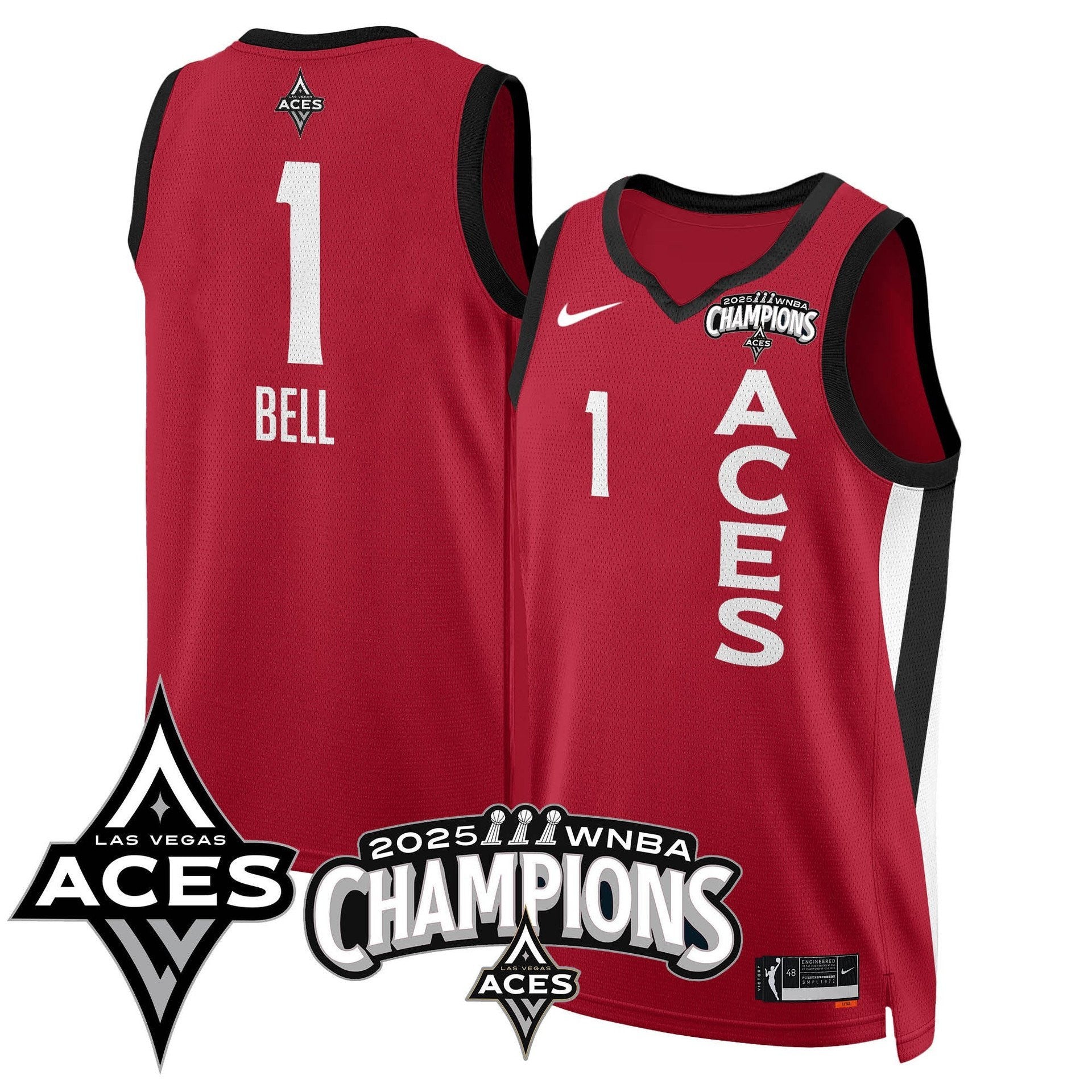 Men's Las Vegas Aces 2025 WNBA Championship Jersey - All Stitched