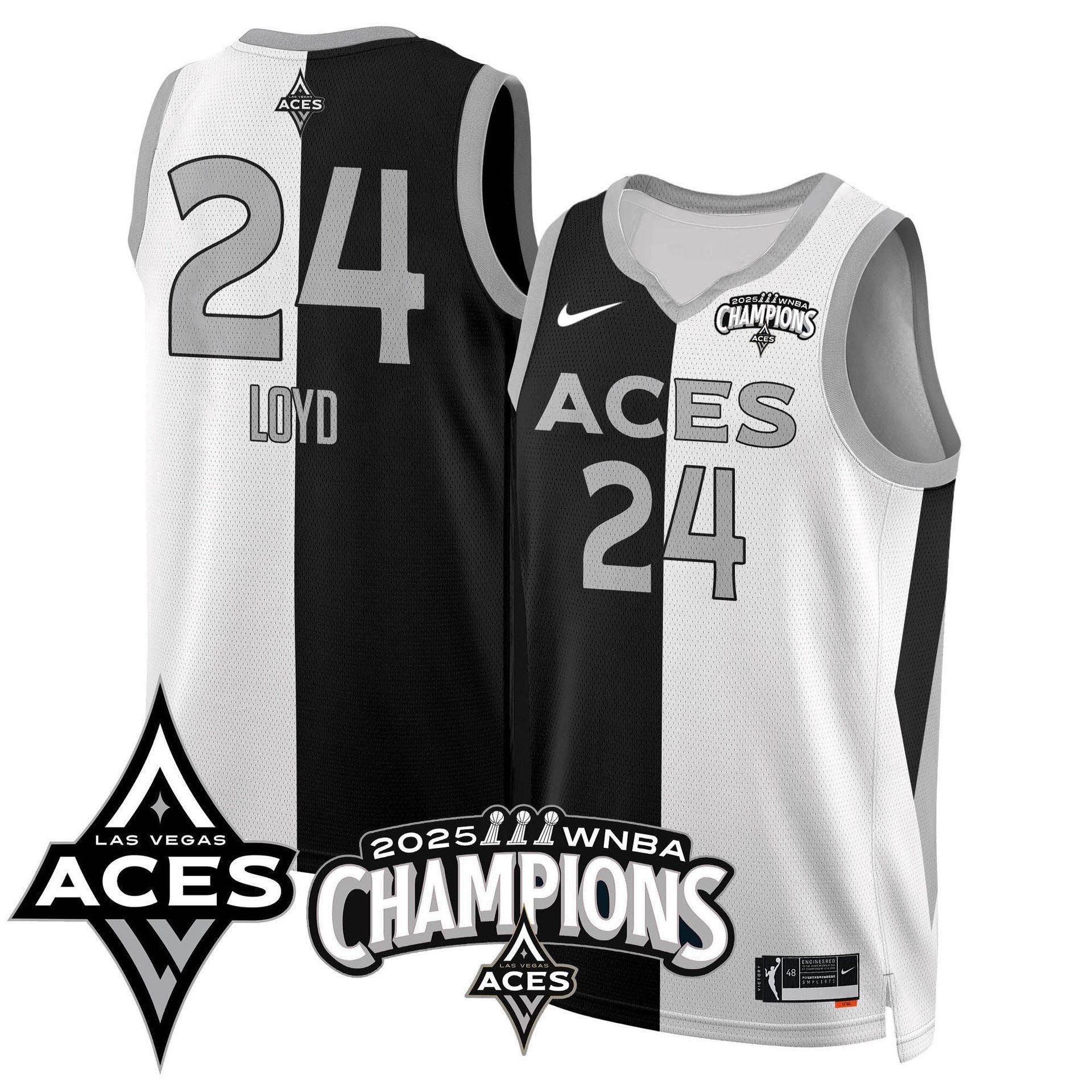 Men's Las Vegas Aces 2025 WNBA Championship Jersey - All Stitched