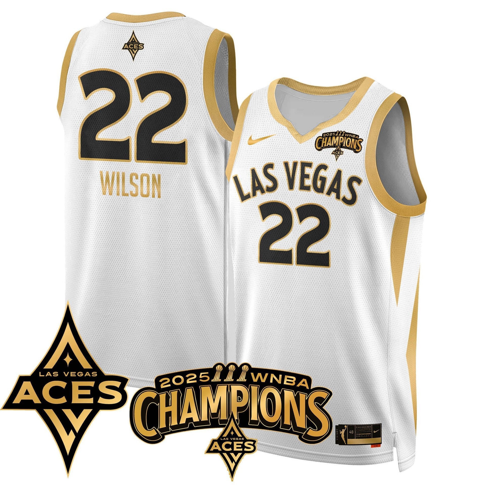 Men's Las Vegas Aces 2025 WNBA Championship Jersey - All Stitched