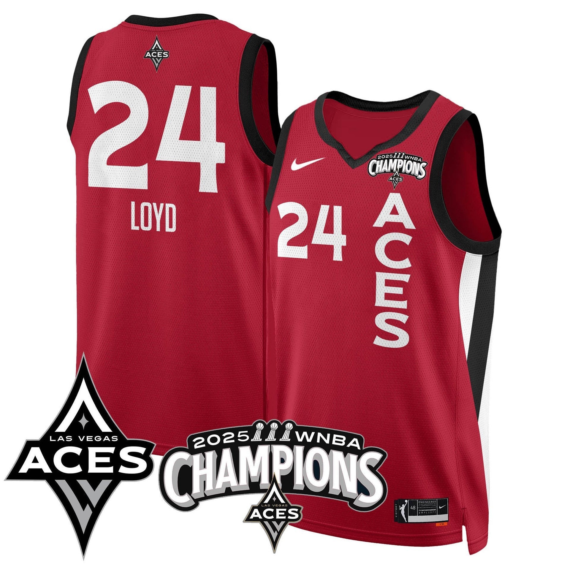 Men's Las Vegas Aces 2025 WNBA Championship Jersey - All Stitched