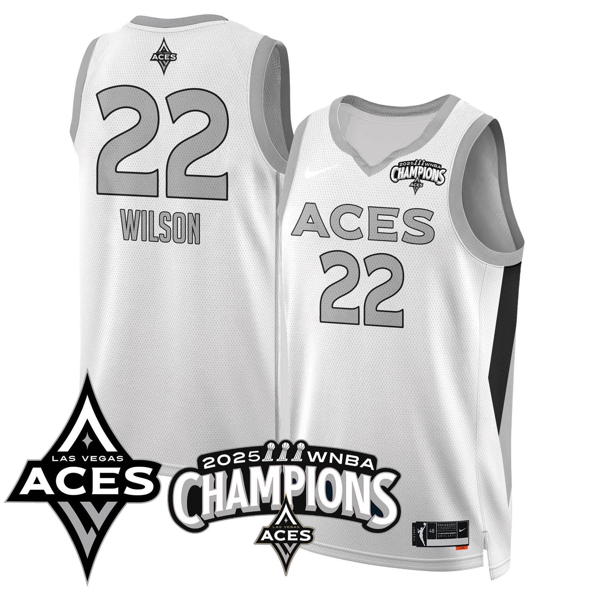 Men's Las Vegas Aces 2025 WNBA Championship Jersey - All Stitched