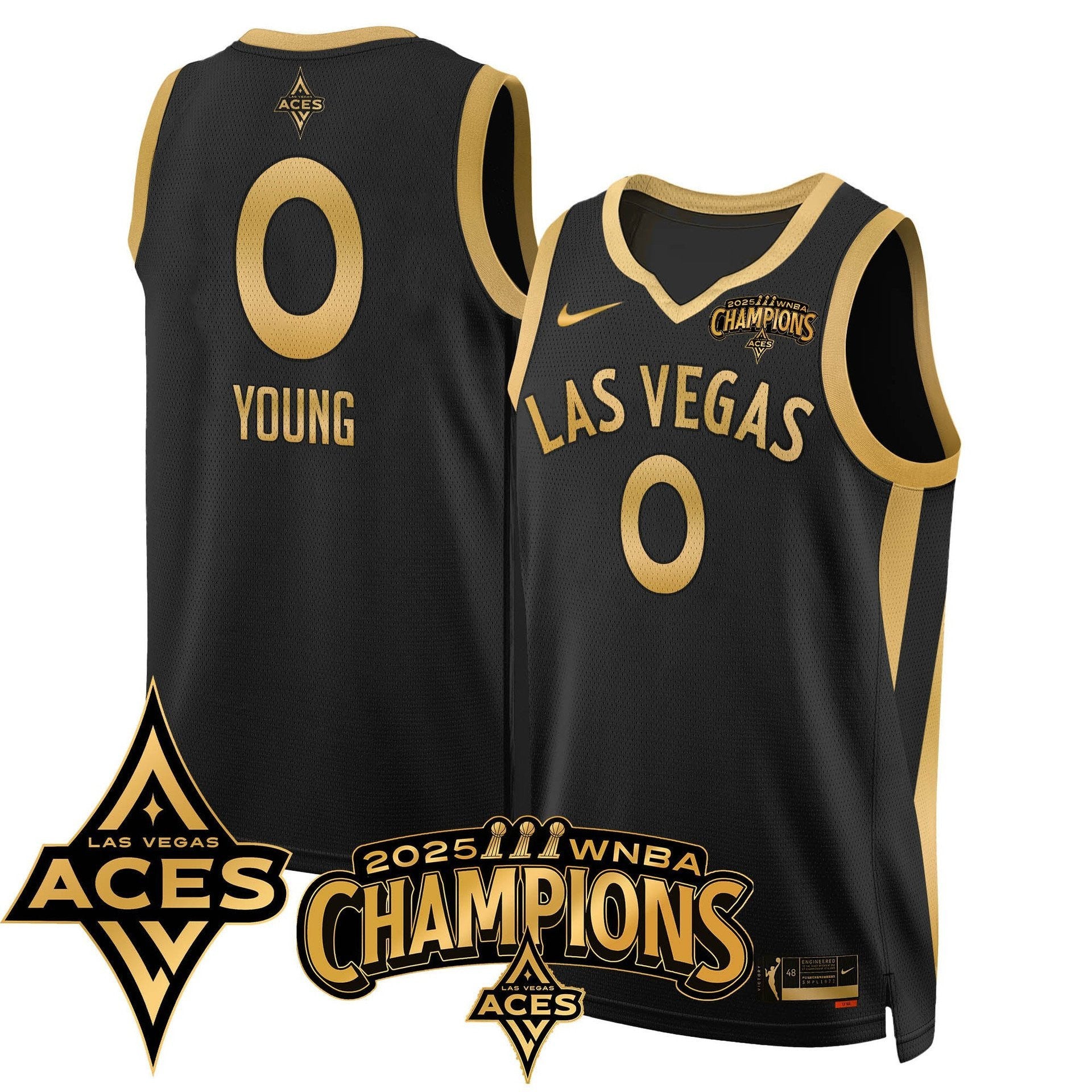 Men's Las Vegas Aces 2025 WNBA Championship Jersey - All Stitched