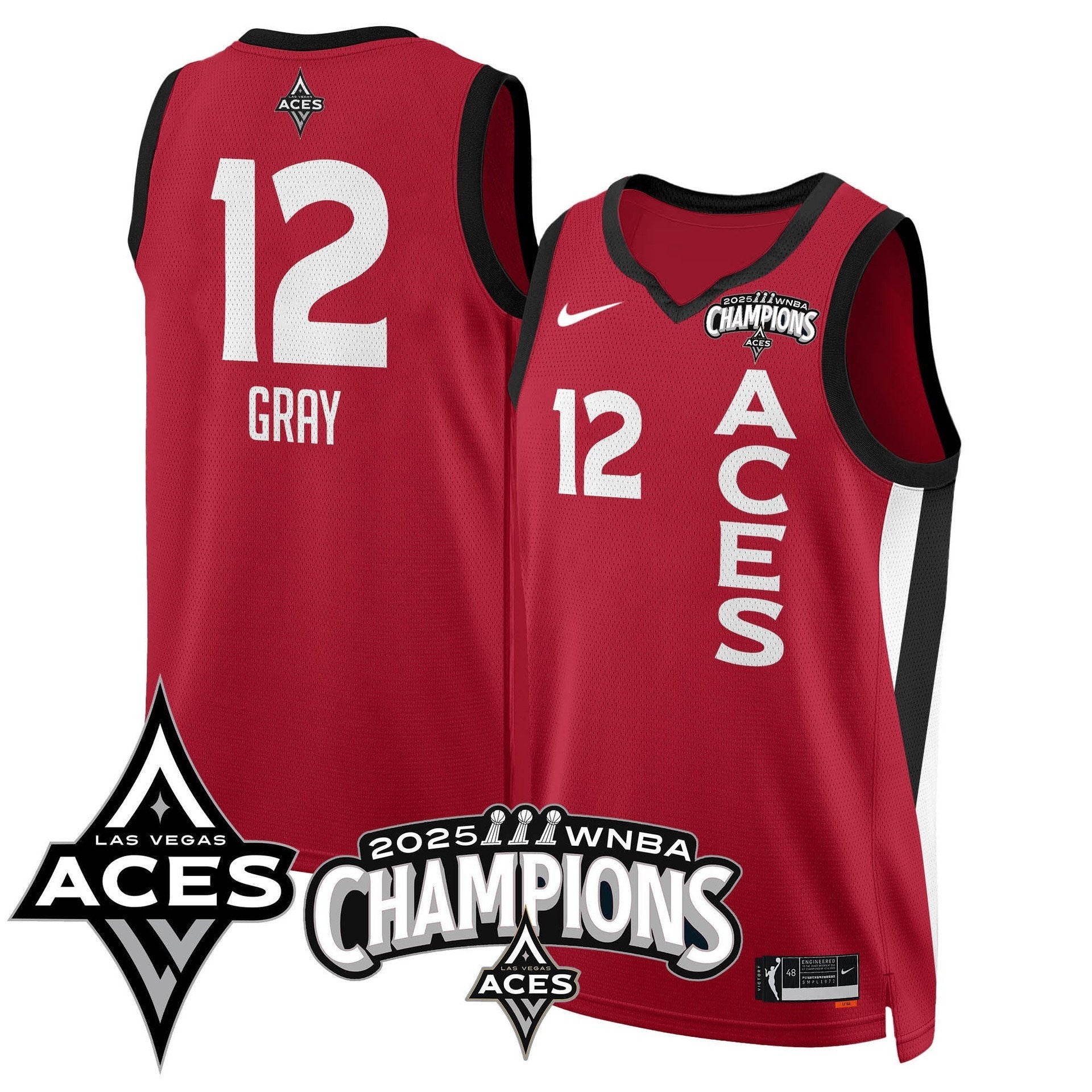 Men's Las Vegas Aces 2025 WNBA Championship Jersey - All Stitched