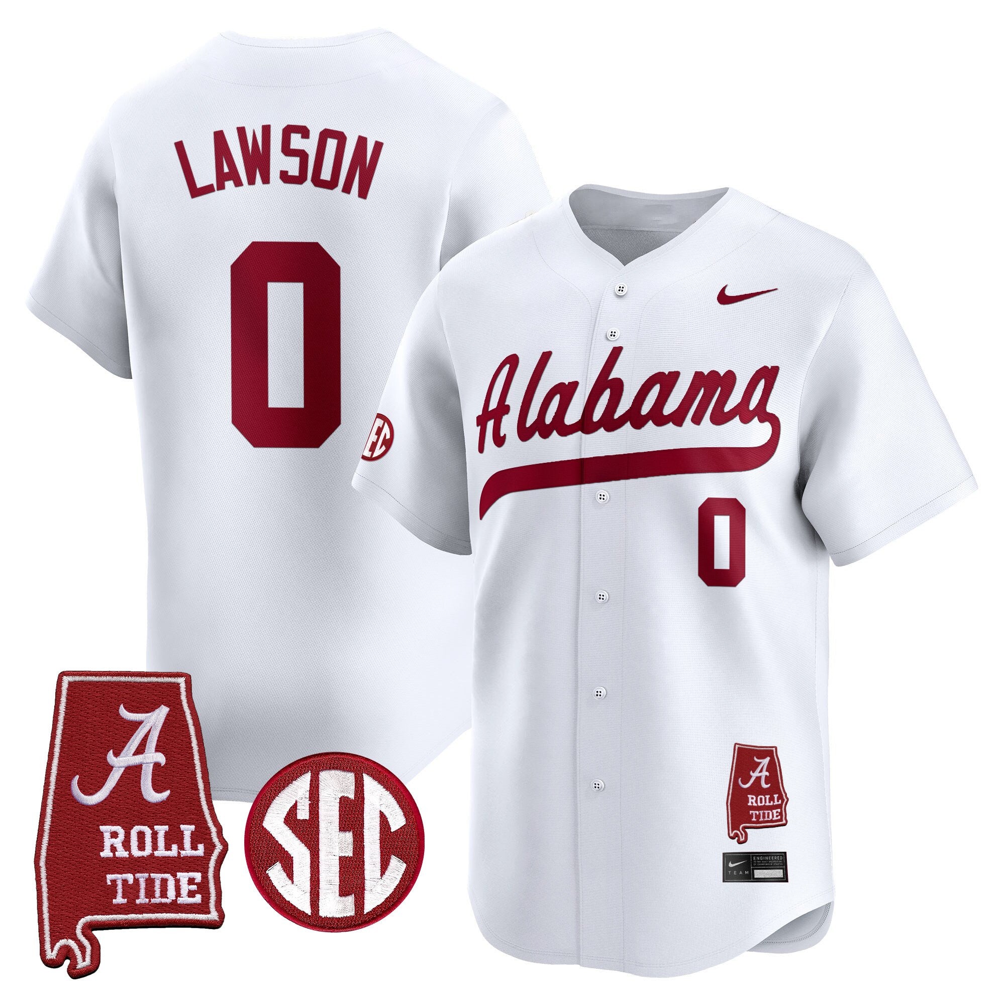 Men's Alabama Crimson Tide 2025 Vapor Baseball Jersey - Alabama Map - All Stitched