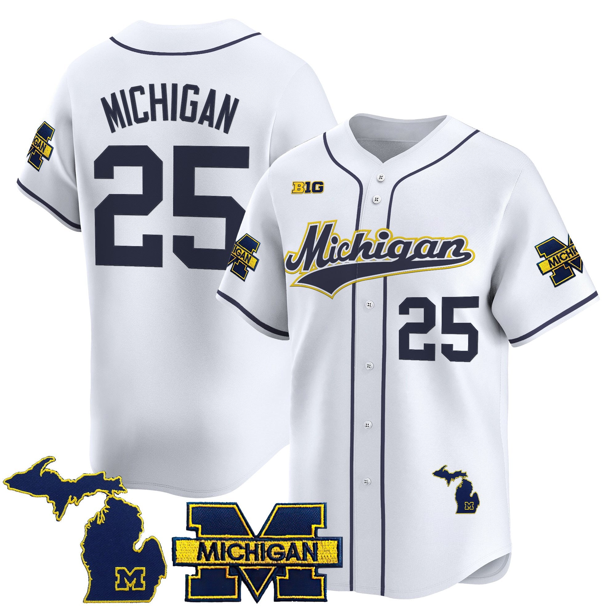 Men's Michigan Wolverines 2025 Vapor Baseball Jersey - All Stitched