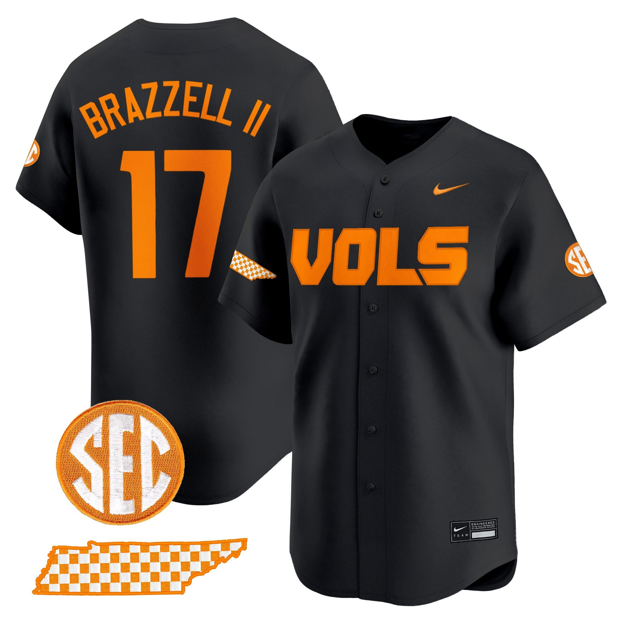 Men's Tennessee Volunteers 2025 Vapor Baseball Jersey - All Stitched