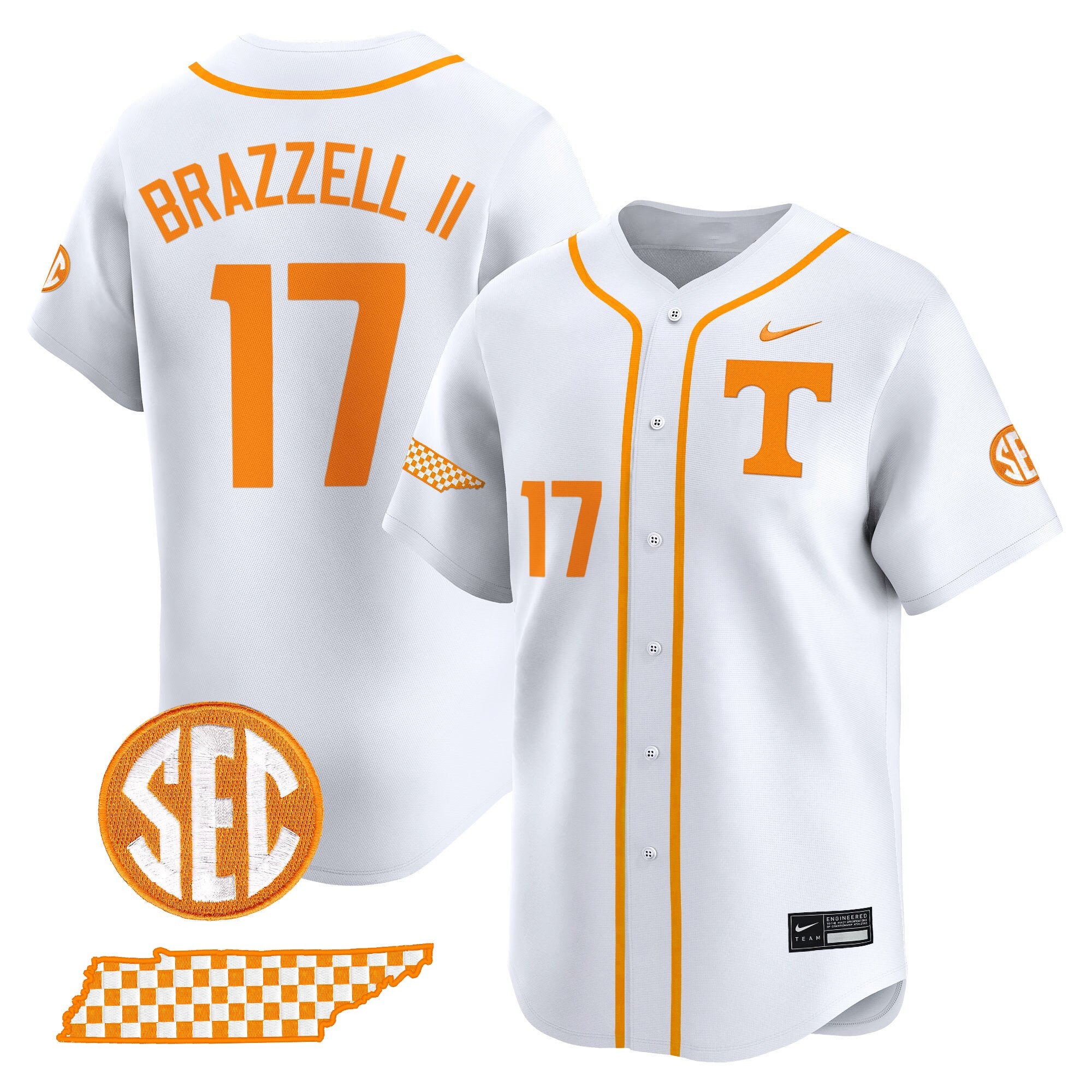 Men's Tennessee Volunteers 2025 Vapor Baseball Jersey - All Stitched