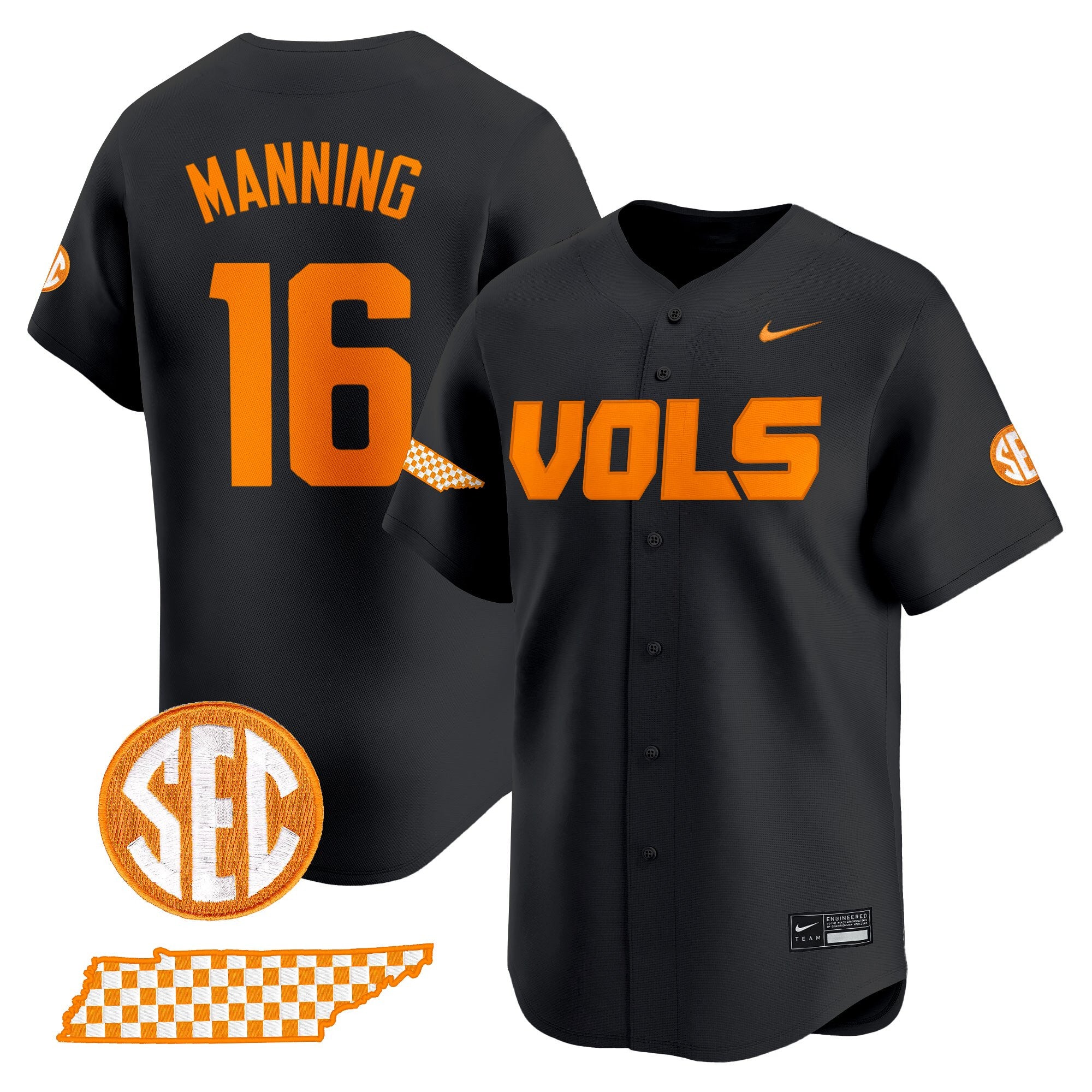 Men's Tennessee Volunteers 2025 Vapor Baseball Jersey - All Stitched