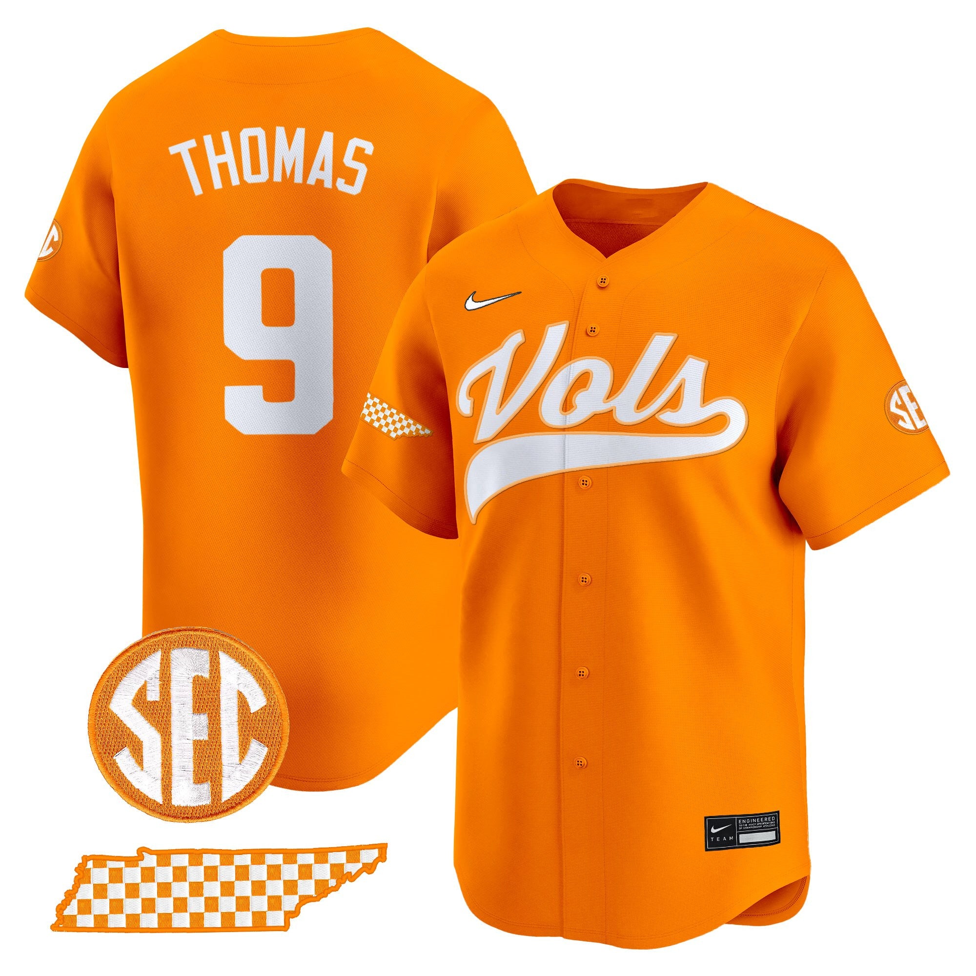 Men's Tennessee Volunteers 2025 Vapor Baseball Jersey - All Stitched