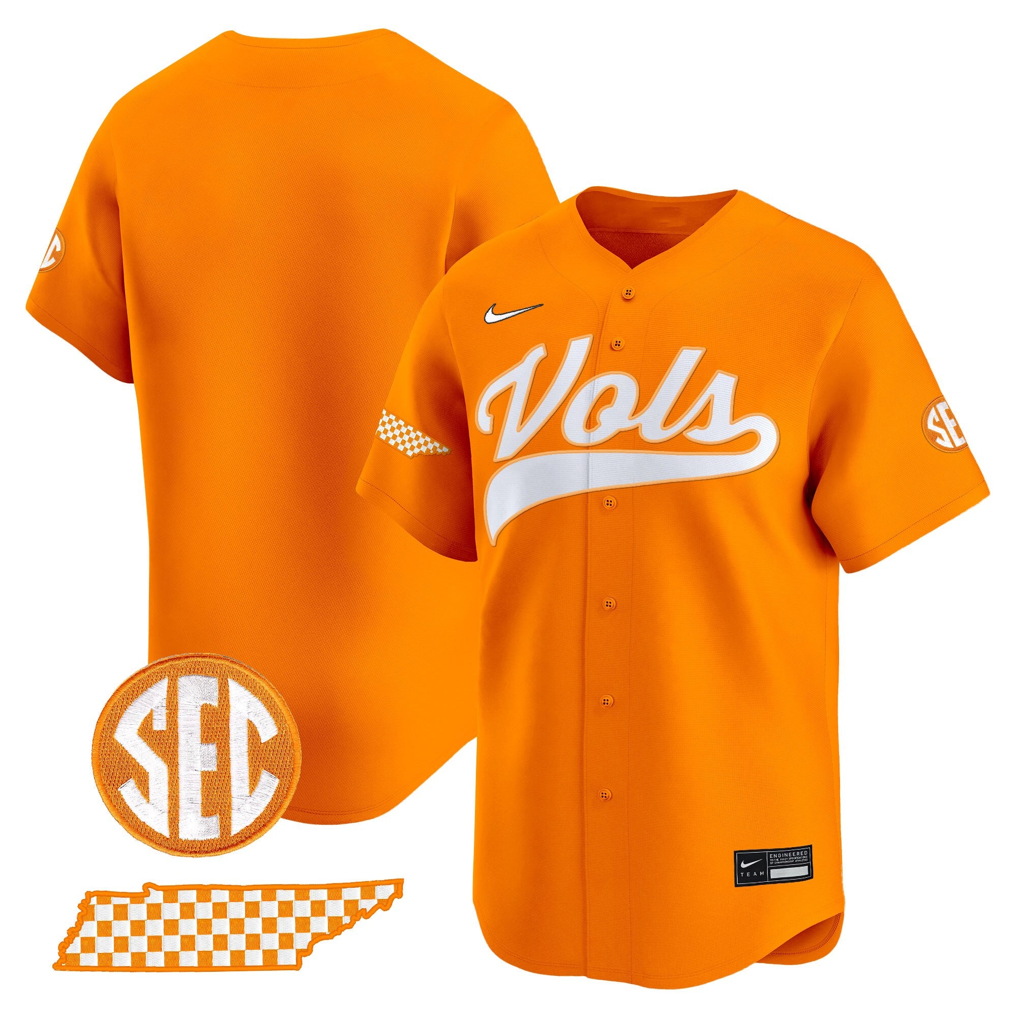 Men's Tennessee Volunteers 2025 Vapor Baseball Jersey - All Stitched