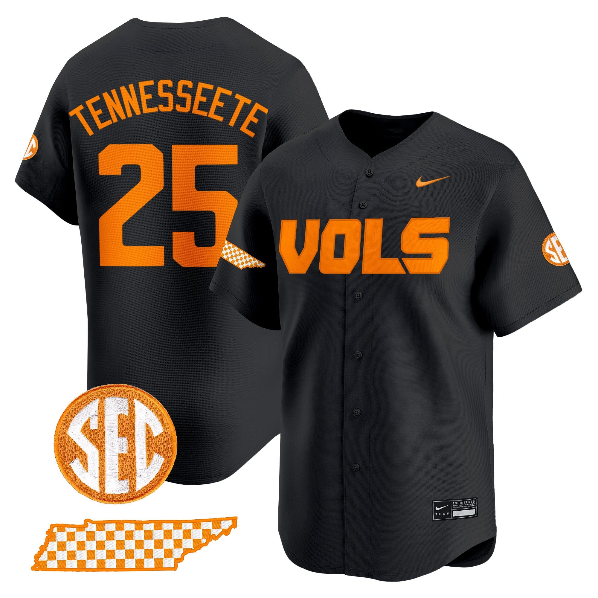 Men's Tennessee Volunteers 2025 Vapor Baseball Jersey - All Stitched