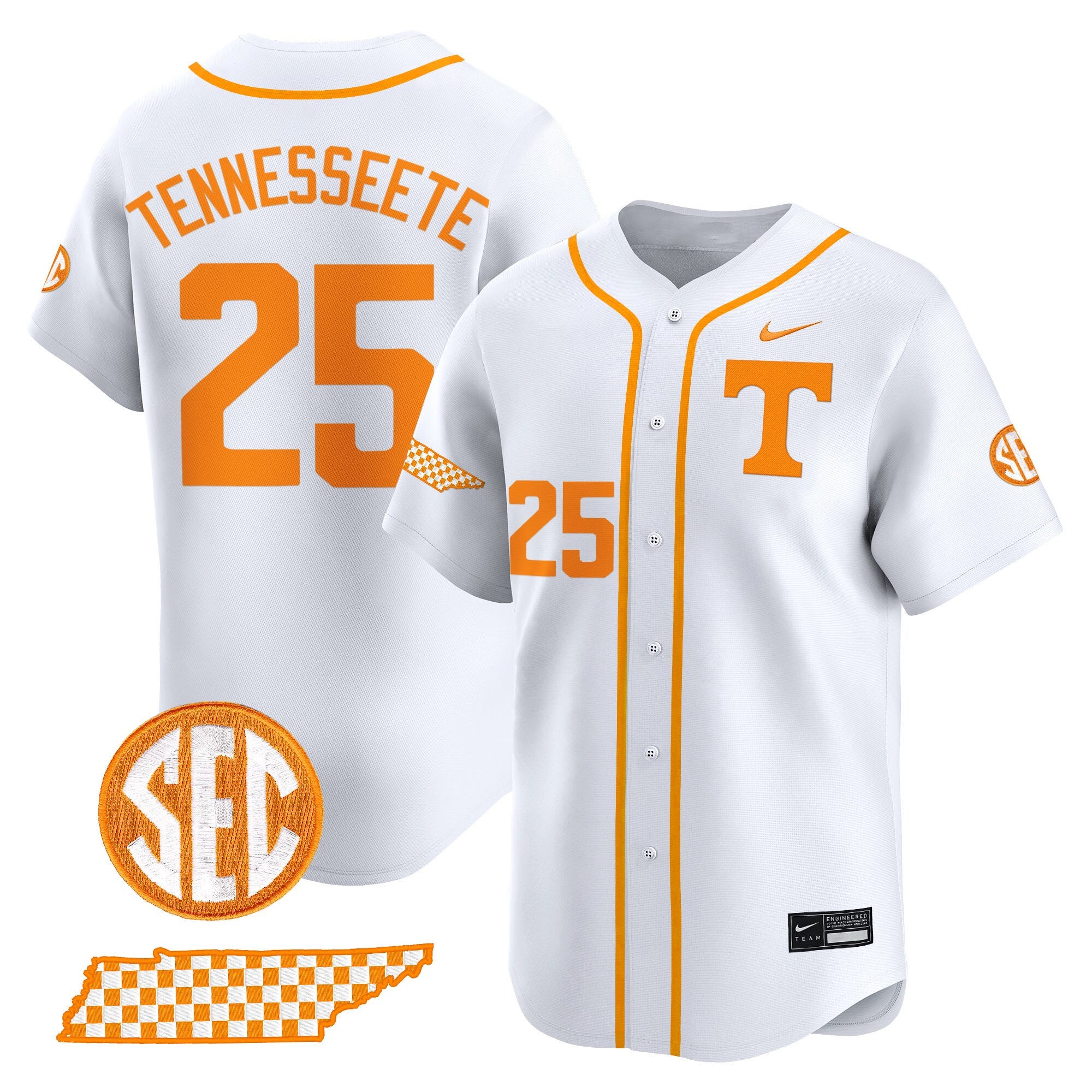 Men's Tennessee Volunteers 2025 Vapor Baseball Jersey - All Stitched