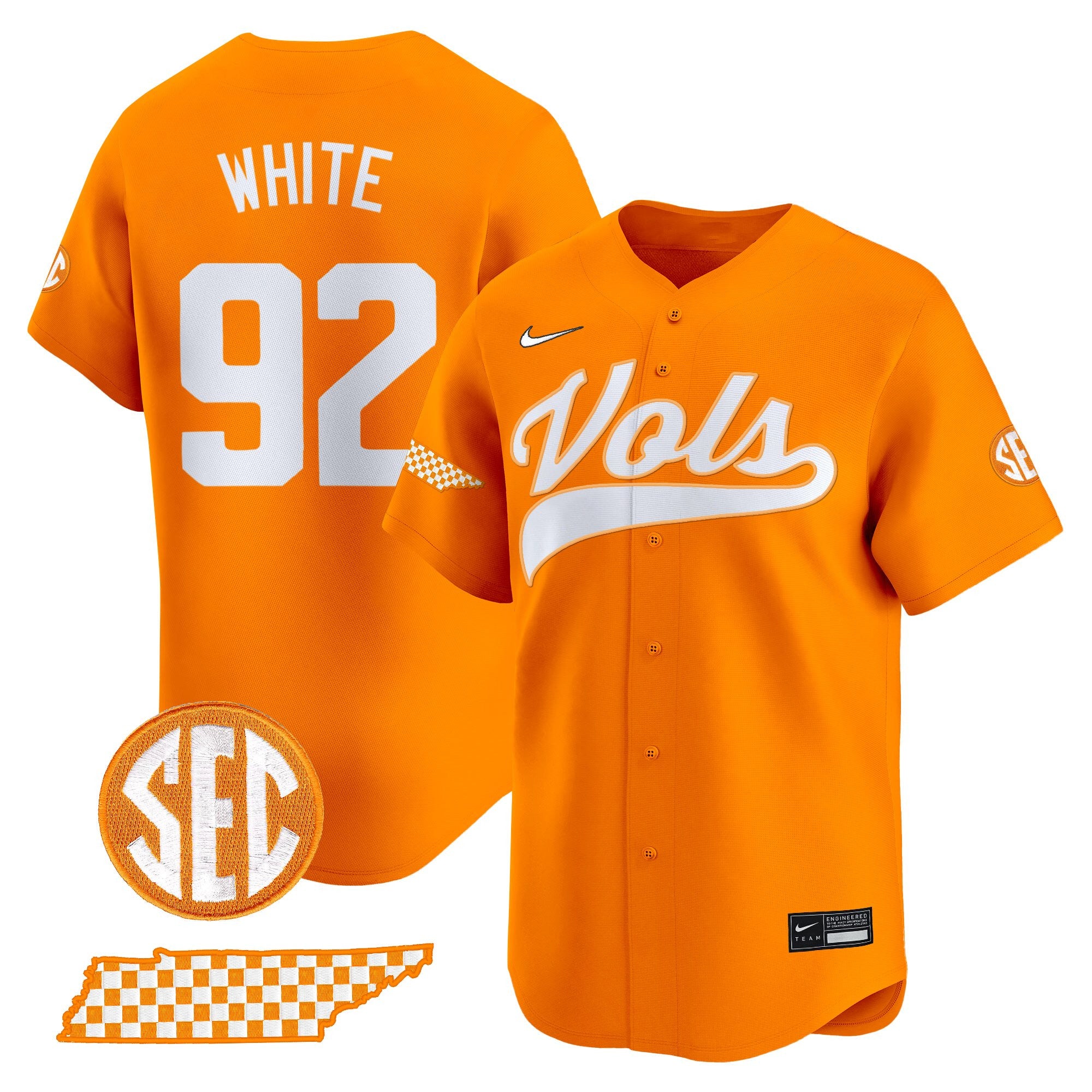 Men's Tennessee Volunteers 2025 Vapor Baseball Jersey - All Stitched