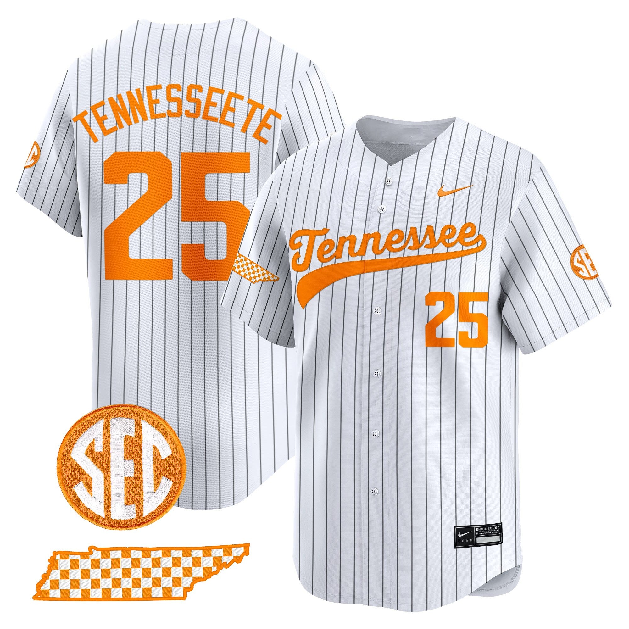Men's Tennessee Volunteers 2025 Vapor Baseball Jersey - All Stitched