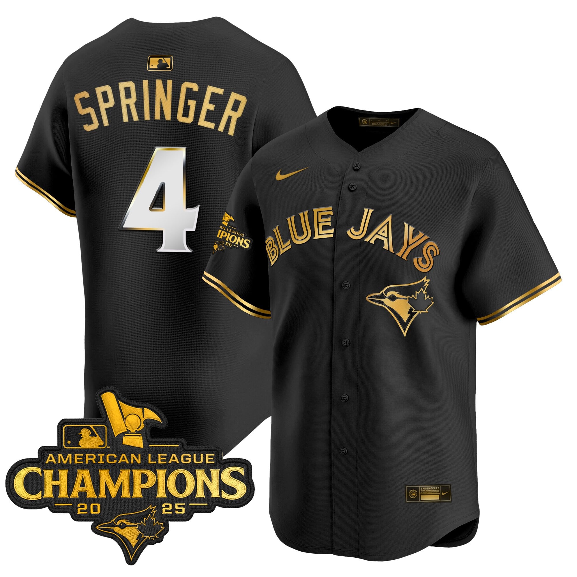 Men's Toronto Blue Jays 2025 American League Champions Vapor Premier Limited Jersey - All Stitched
