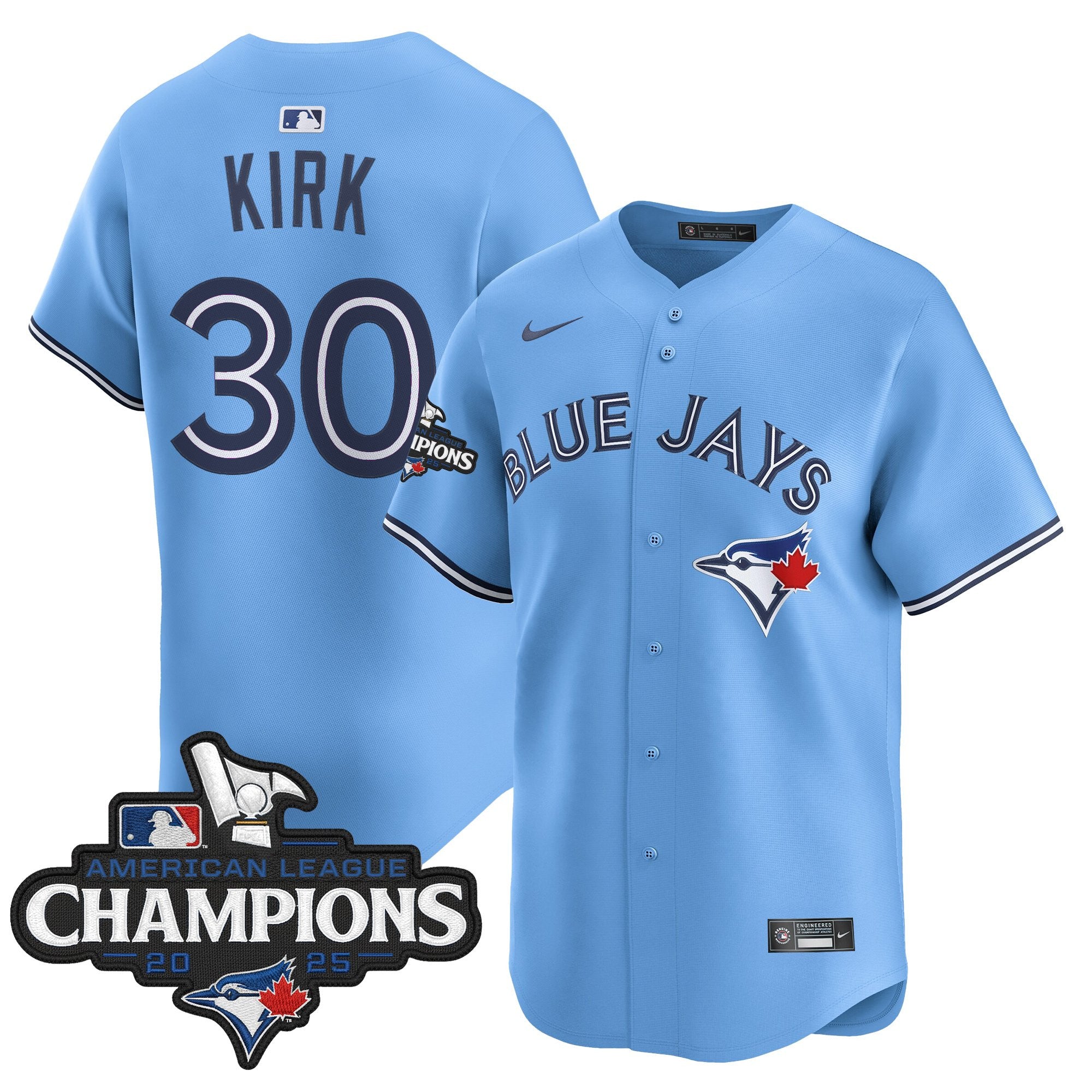 Men's Toronto Blue Jays 2025 American League Champions Vapor Premier Limited Jersey - All Stitched