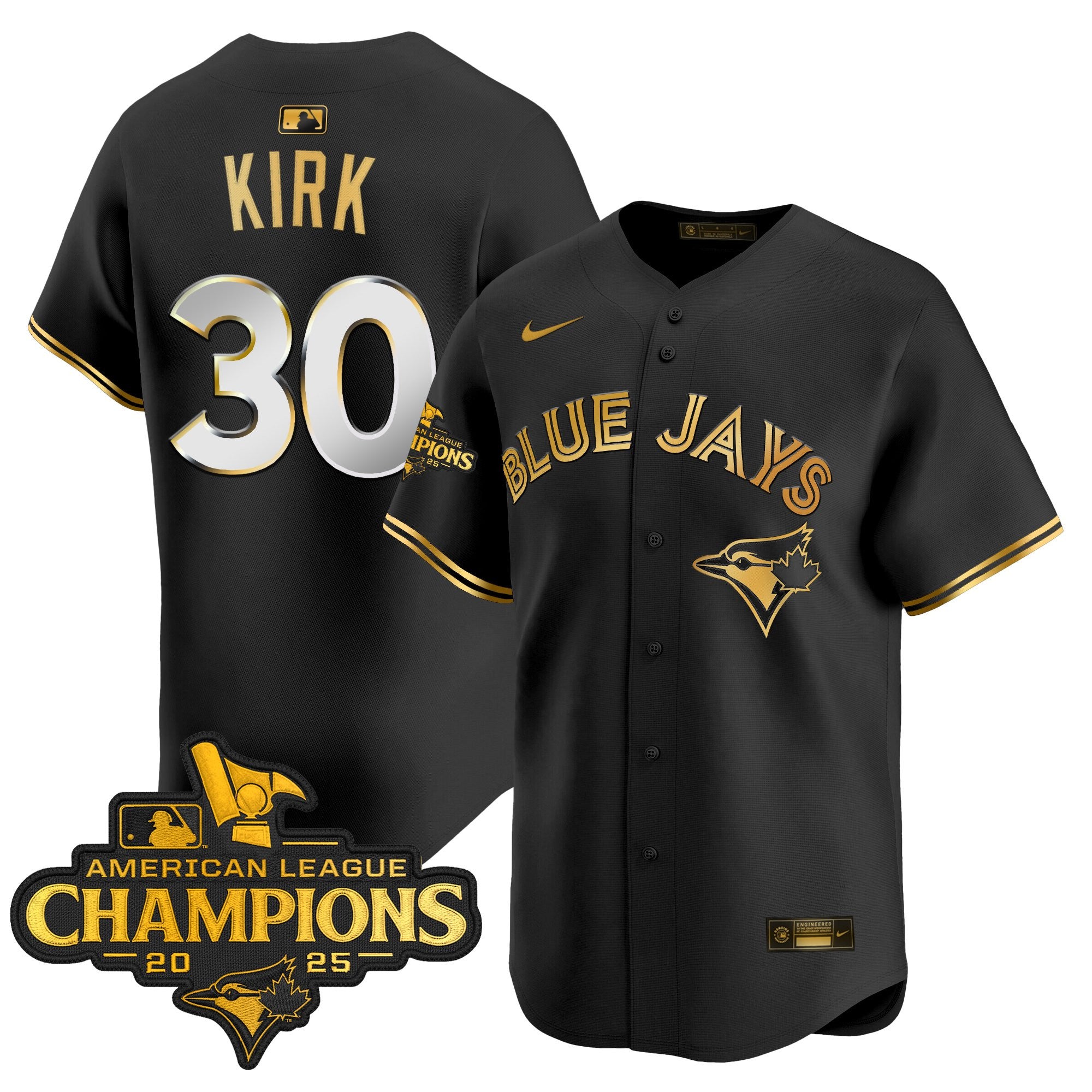 Men's Toronto Blue Jays 2025 American League Champions Vapor Premier Limited Jersey - All Stitched