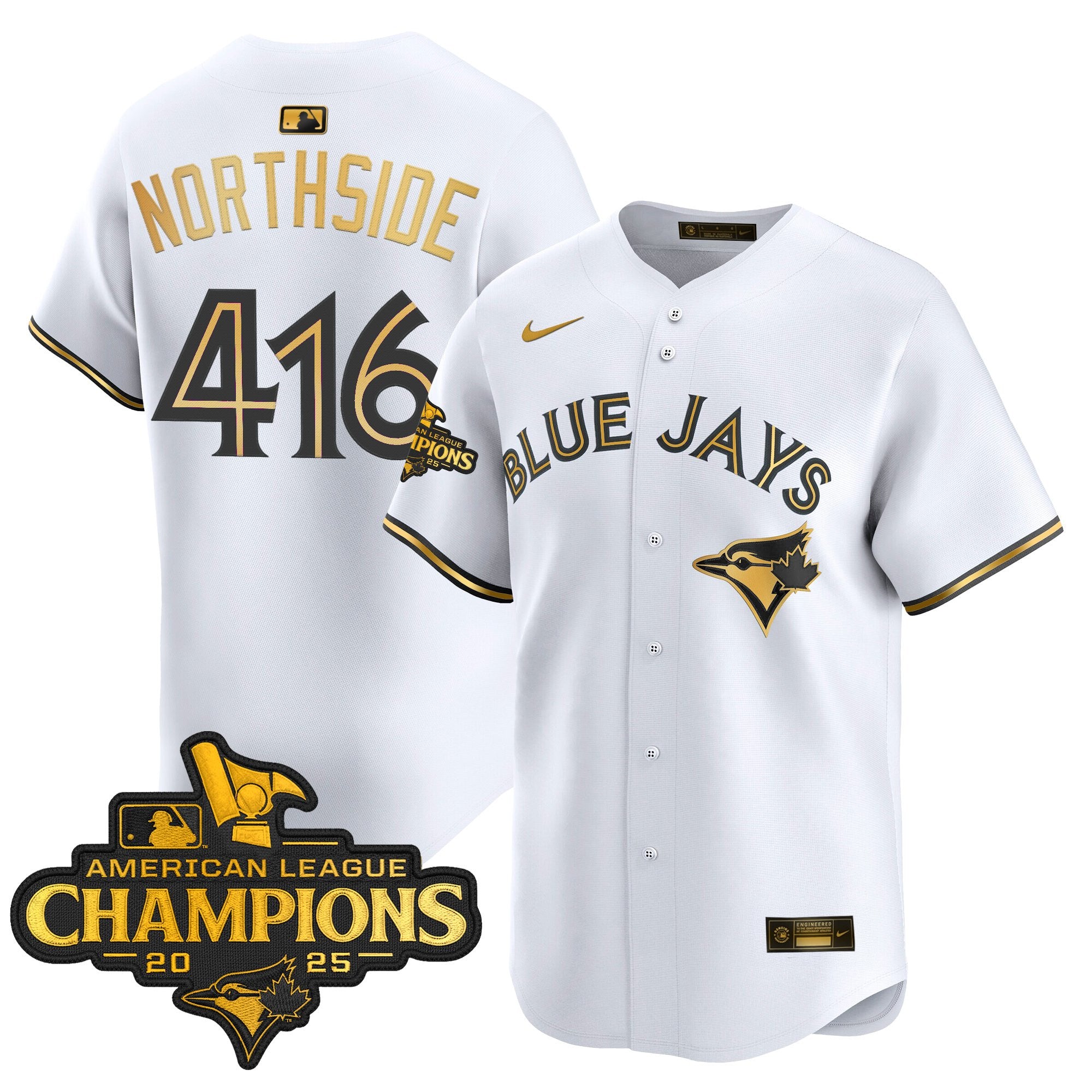 Men's Toronto Blue Jays 2025 American League Champions Vapor Premier Limited Jersey - All Stitched