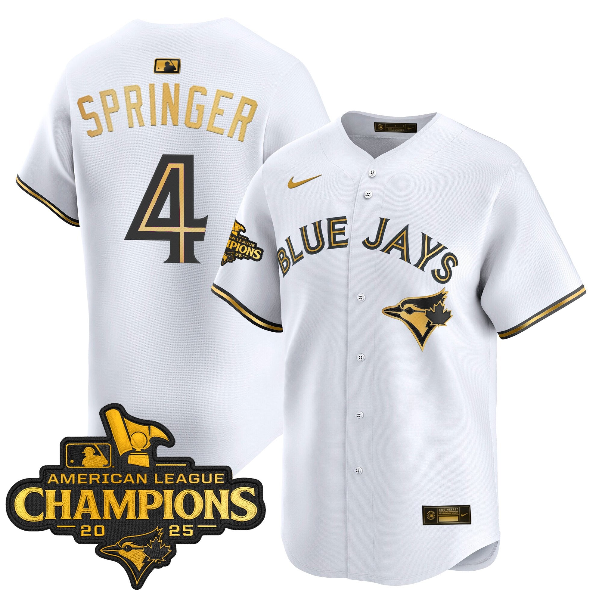 Men's Toronto Blue Jays 2025 American League Champions Vapor Premier Limited Jersey - All Stitched