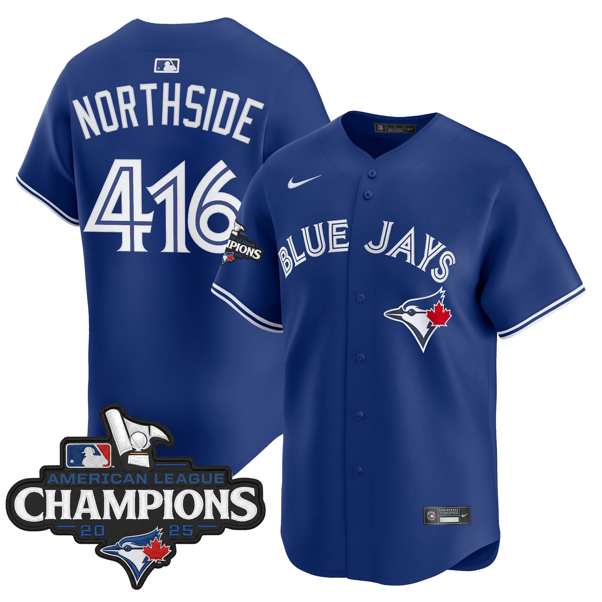 Men's Toronto Blue Jays 2025 American League Champions Vapor Premier Limited Jersey - All Stitched