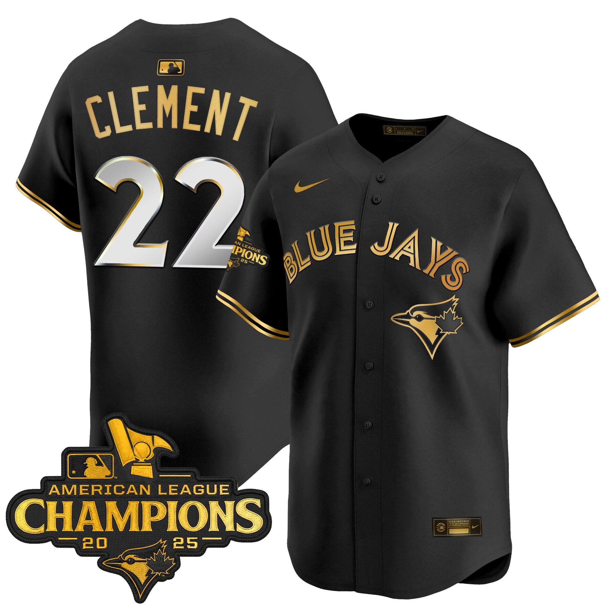 Men's Toronto Blue Jays 2025 American League Champions Vapor Premier Limited Jersey - All Stitched