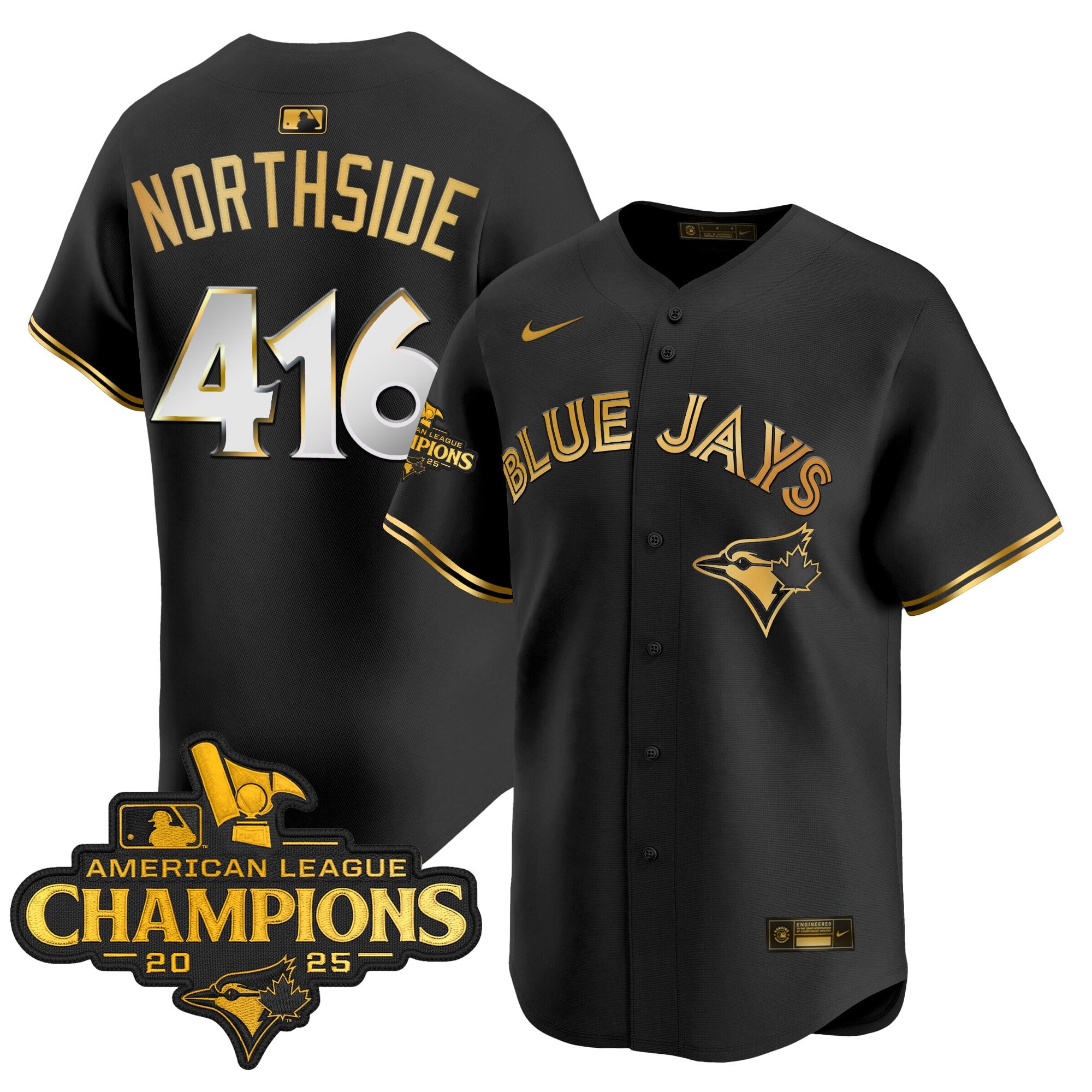 Men's Toronto Blue Jays 2025 American League Champions Vapor Premier Limited Jersey - All Stitched
