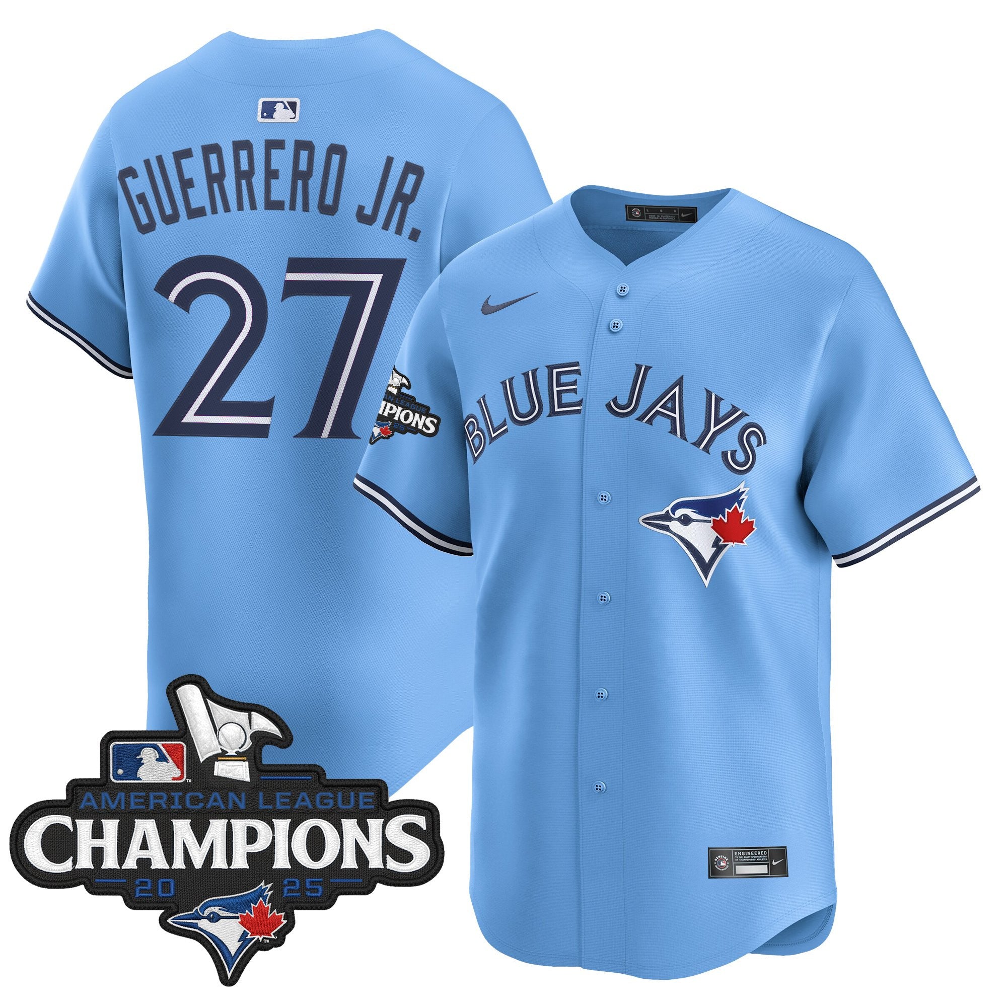 Men's Toronto Blue Jays 2025 American League Champions Vapor Premier Limited Jersey - All Stitched